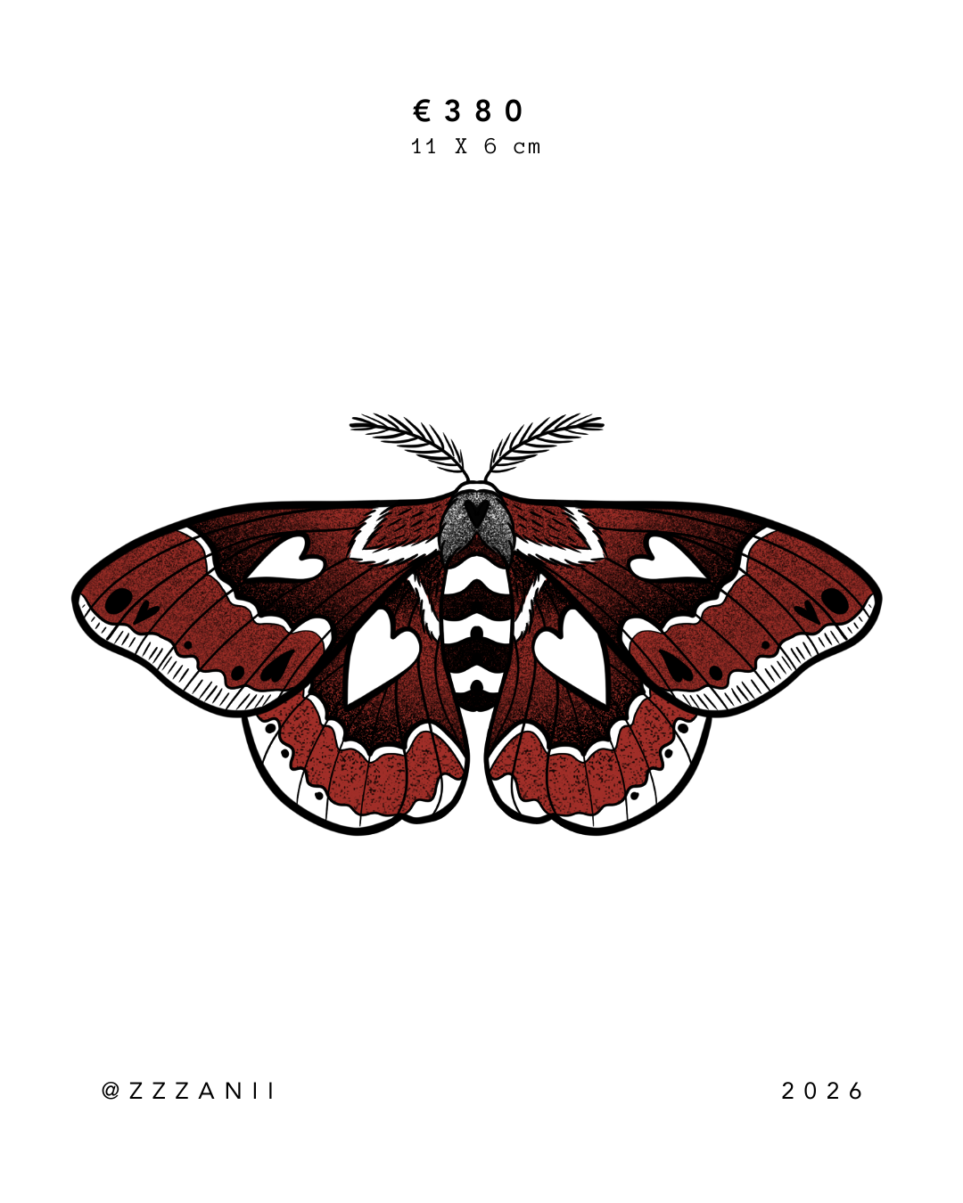 "Heart Moth" by @zzzanii | Deposit | Full price €380