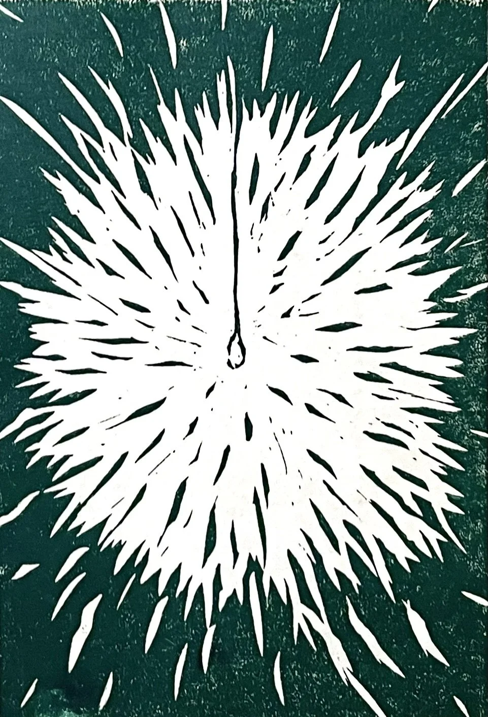 Lightbulb, 2022, linoleum, 4" x 6"