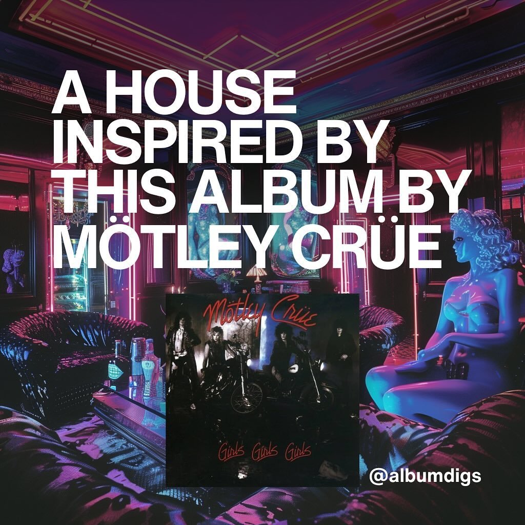 A house designed around the @motleycrue album Girls Girls Girls @sidekick3d @tommyappleguitar @lanceeidson @fedelemmen @austinrchrdsn have been hounding me for a decadent 80s Cr&uuml;e house, so here it is!
.
What album do you want to see next?
.
#mo