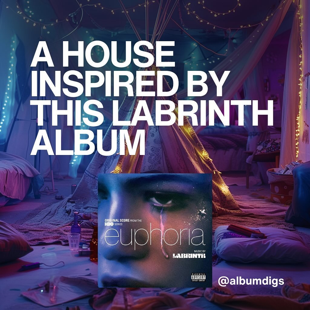 We designed a house inspired by the soundtrack for @euphoria from @labrinth . The television show&rsquo;s striking cinematography and lyrics were inspiration for the party house theme contrasted with the grim subject matter.
.
What album would you li