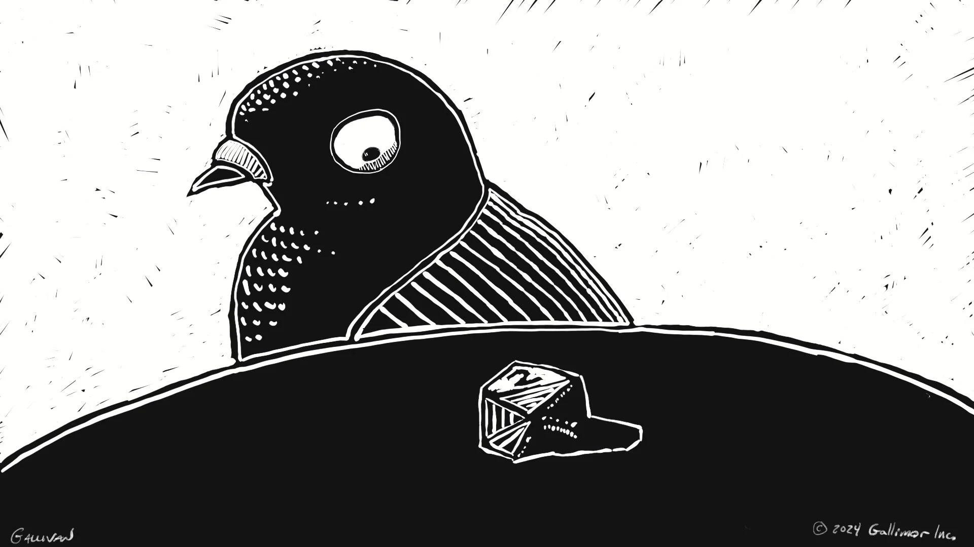 Bird sees a two on the die