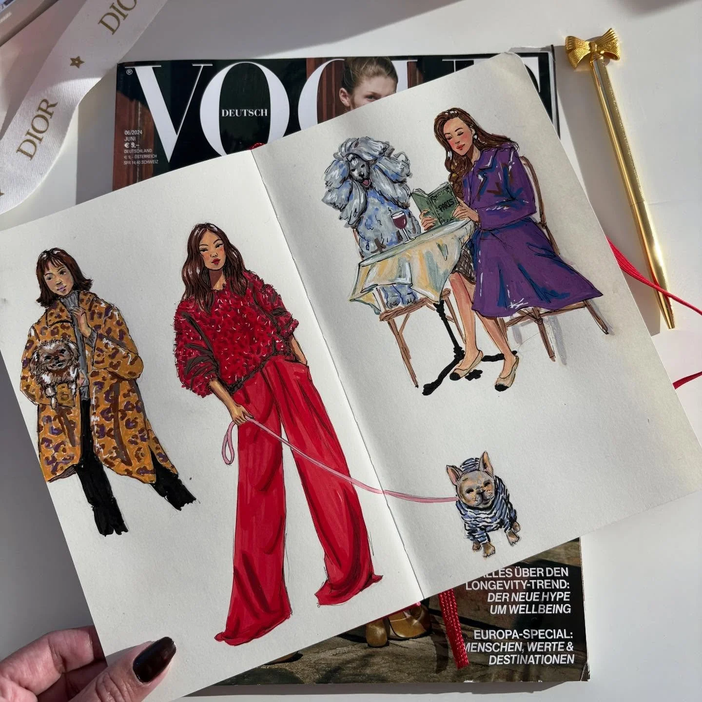 In between events, I also work on full blown illustrations of my favorite things ➡️ Paris, Cafes and dogs of course 😜🐾

Growing up I learn that dogs are literally angels send upon us to help us live through the heaviness of this world. 

I'm Hispan