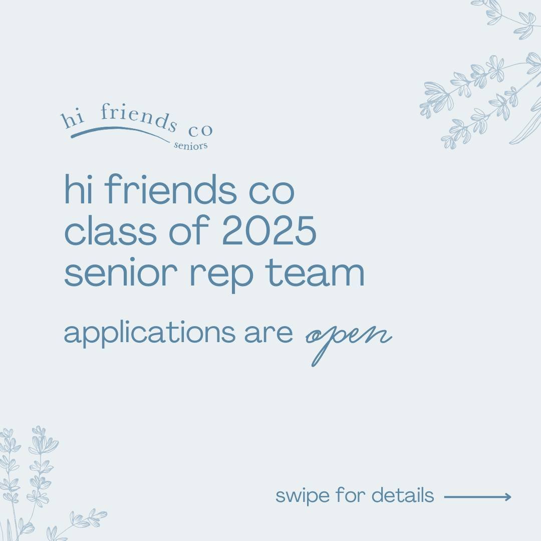 Class of 2025: it's your turn!! 🎉🎓⁠
⁠
Today is the day!! I&rsquo;m launching my VERY FIRST Senior Rep Team and I want YOU to be a part of it!! 📸⁠
⁠
You may be wondering&hellip;what actually is the Hi Friends Co Senior Rep team??⁠
⁠
The Hi Friends 