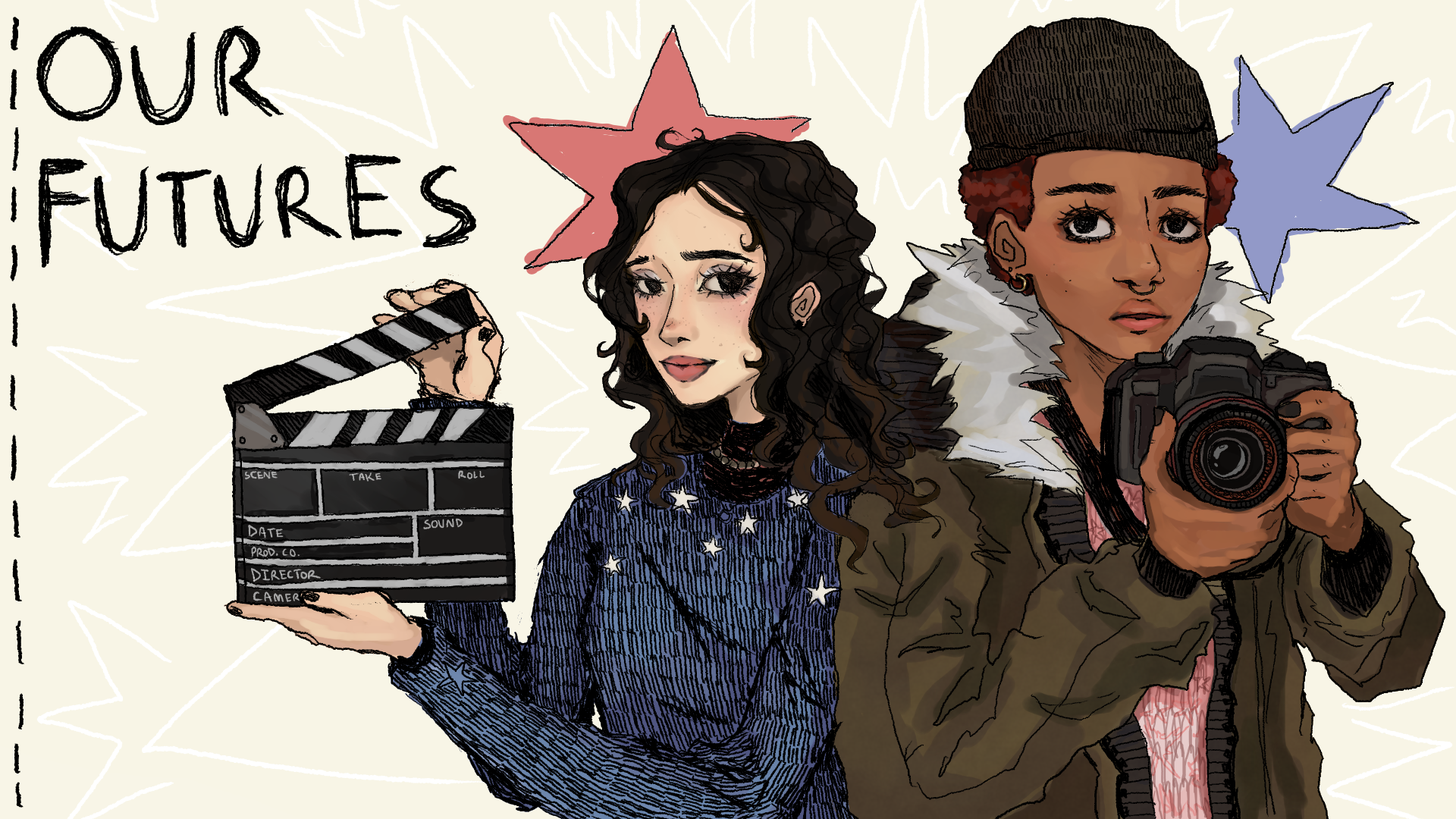 OUR FUTURES (2023)- created for a collaborative website showcasing Bryan McElroy's and my artwork as the sole black artists in Interlochen Arts Academy's 2023 Film and New Media department [CLICK TO VISIT]