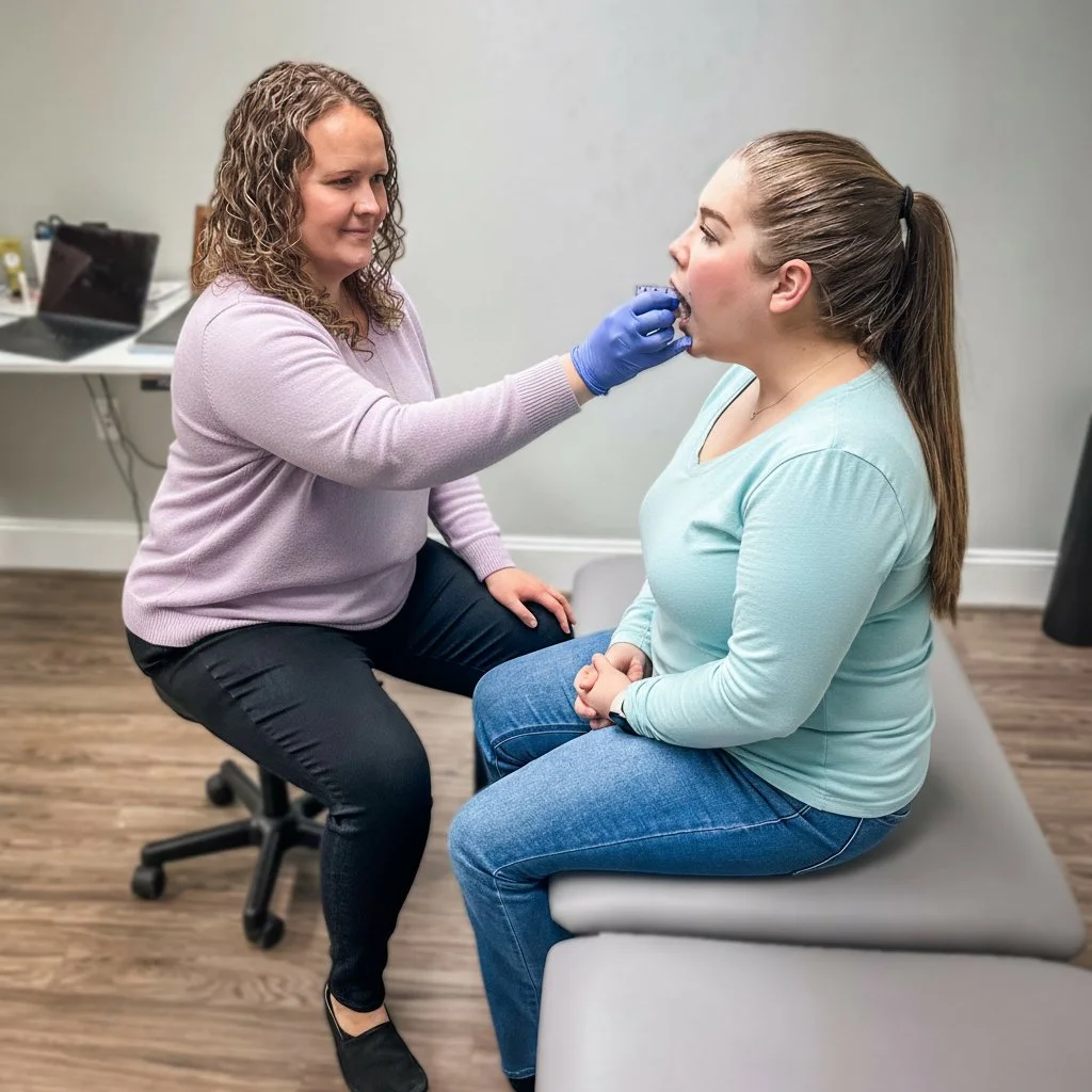 Patient working with a provider at a vestibular and pelvic health physical therapy clinic in Burke, VA
