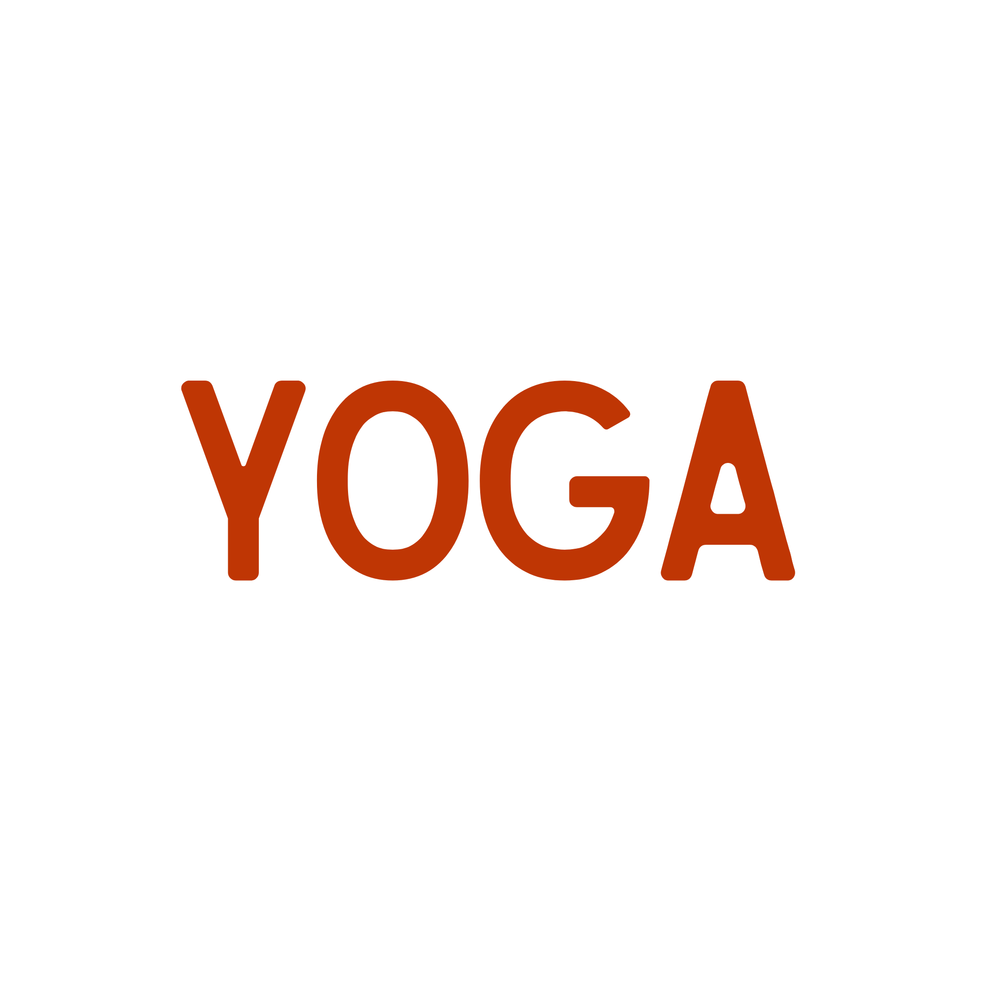 Black background with the words "YOGA" in large, bold, orange letters.