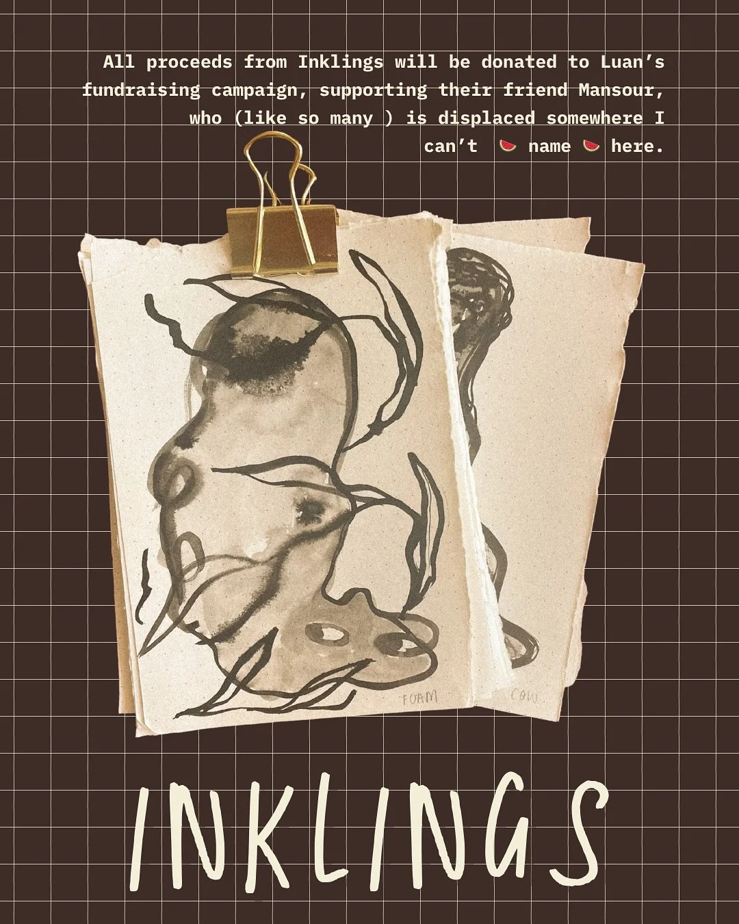 Adopt an inkling in to your family, to support @mnsorramiofficial &amp; his family in need 🤎 

My dear friend @lolitsluan has been shouting from the rooftops with the creativity and I have felt the call to offer my inklings as a way to support their