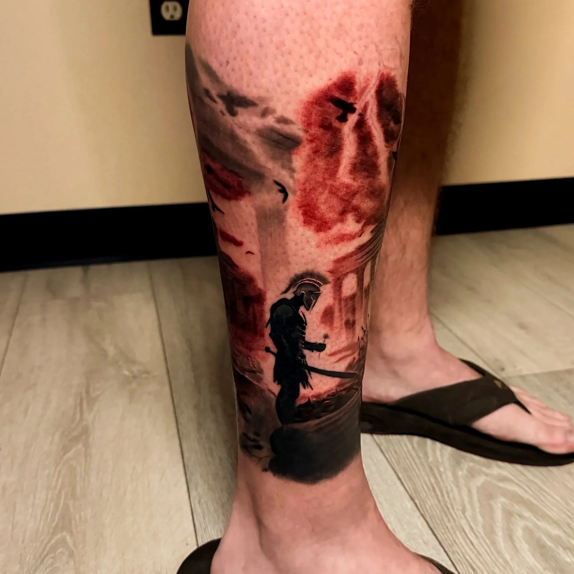 leg sleeve start - greek mythology, spartans fight 