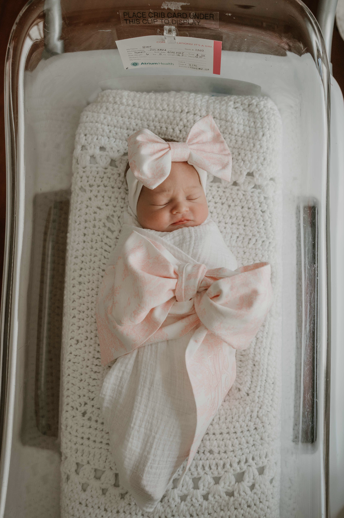 fresh 48 session baby in bassinet