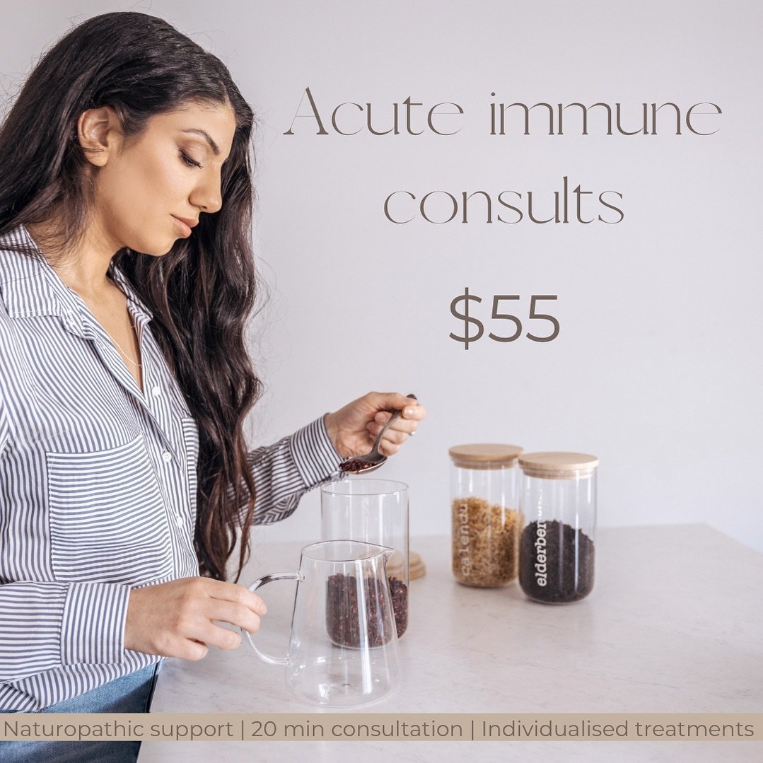 Acute Immune Consults 🤧 this 20 minute consult is perfect for someone who is wanting to support their immune system in time for the colder months or for someone who is under the weather and needs a pick me up. This could be a recent sore throat, a s