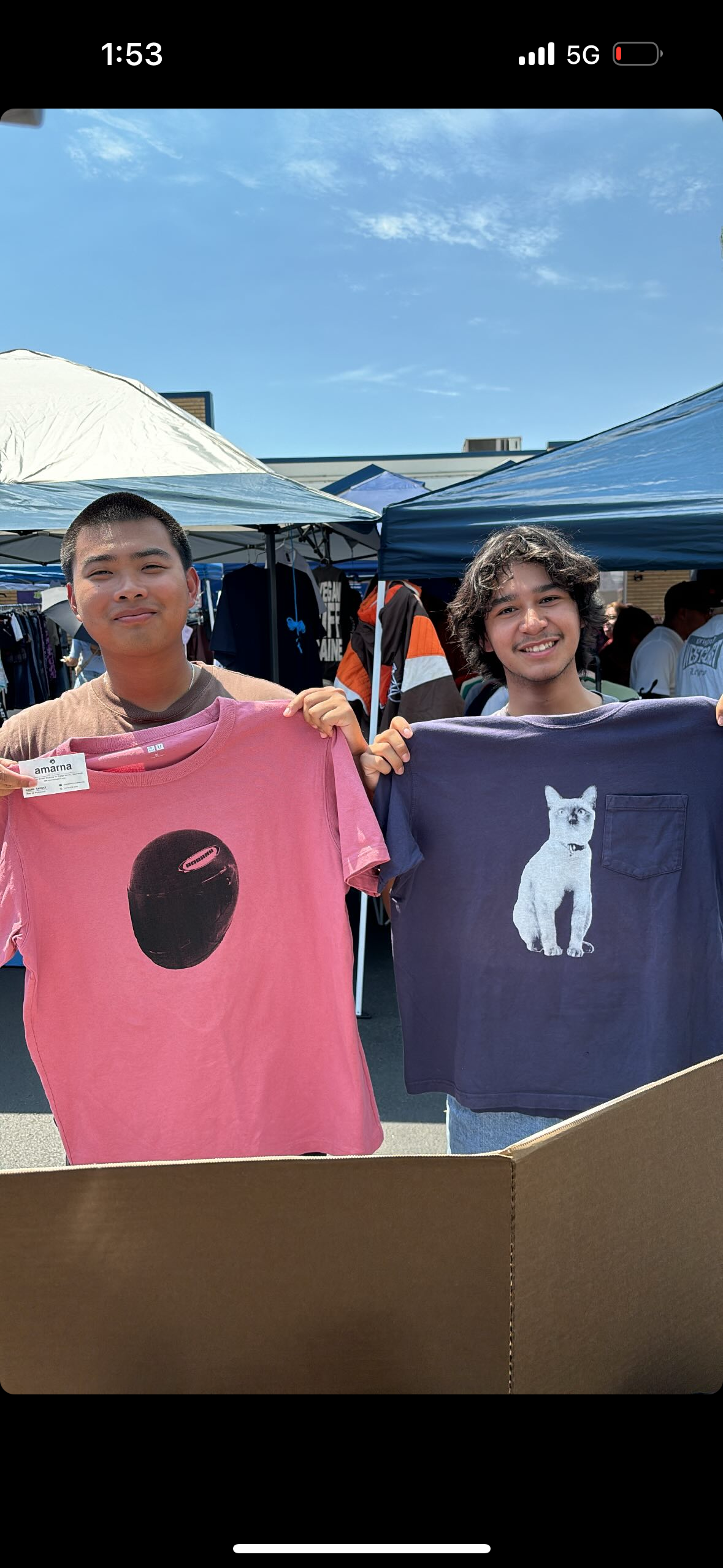 orange market live screen printing