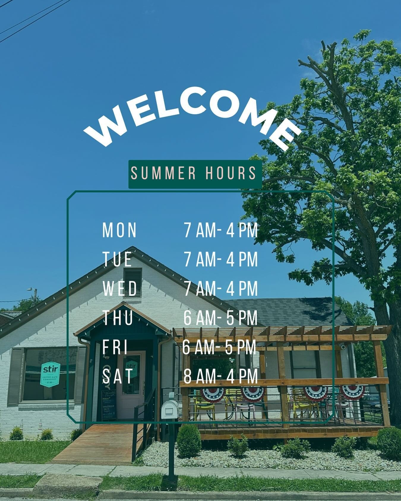 EXCITING NEWS: summer hours! We are going to adjust our hours a smidge to see how it works this summer. NOW OPEN 8 TIL 4 on Saturdays! #likeandshare #seeyousoon