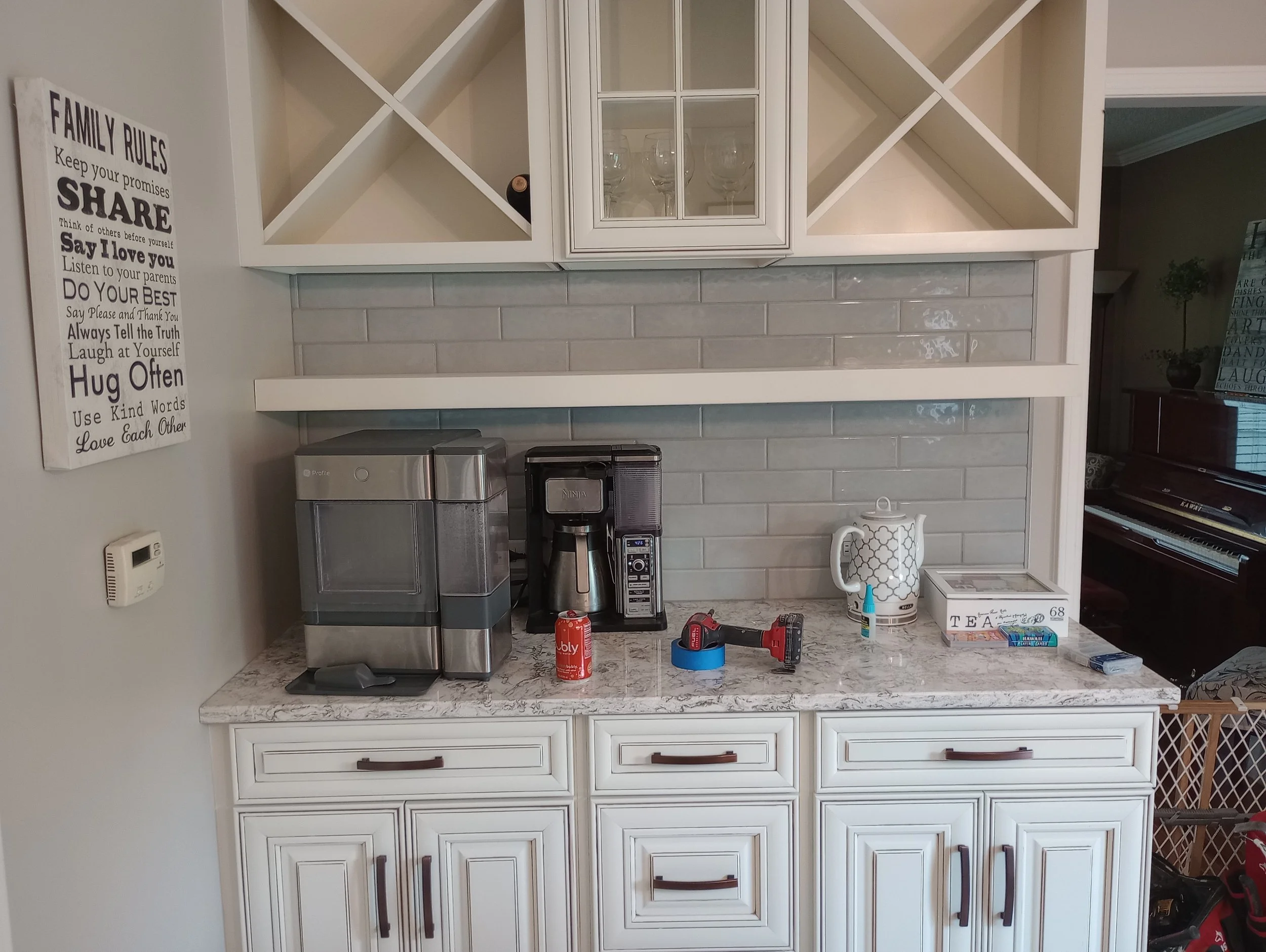 Coffee Bar Install with Floating Shelf