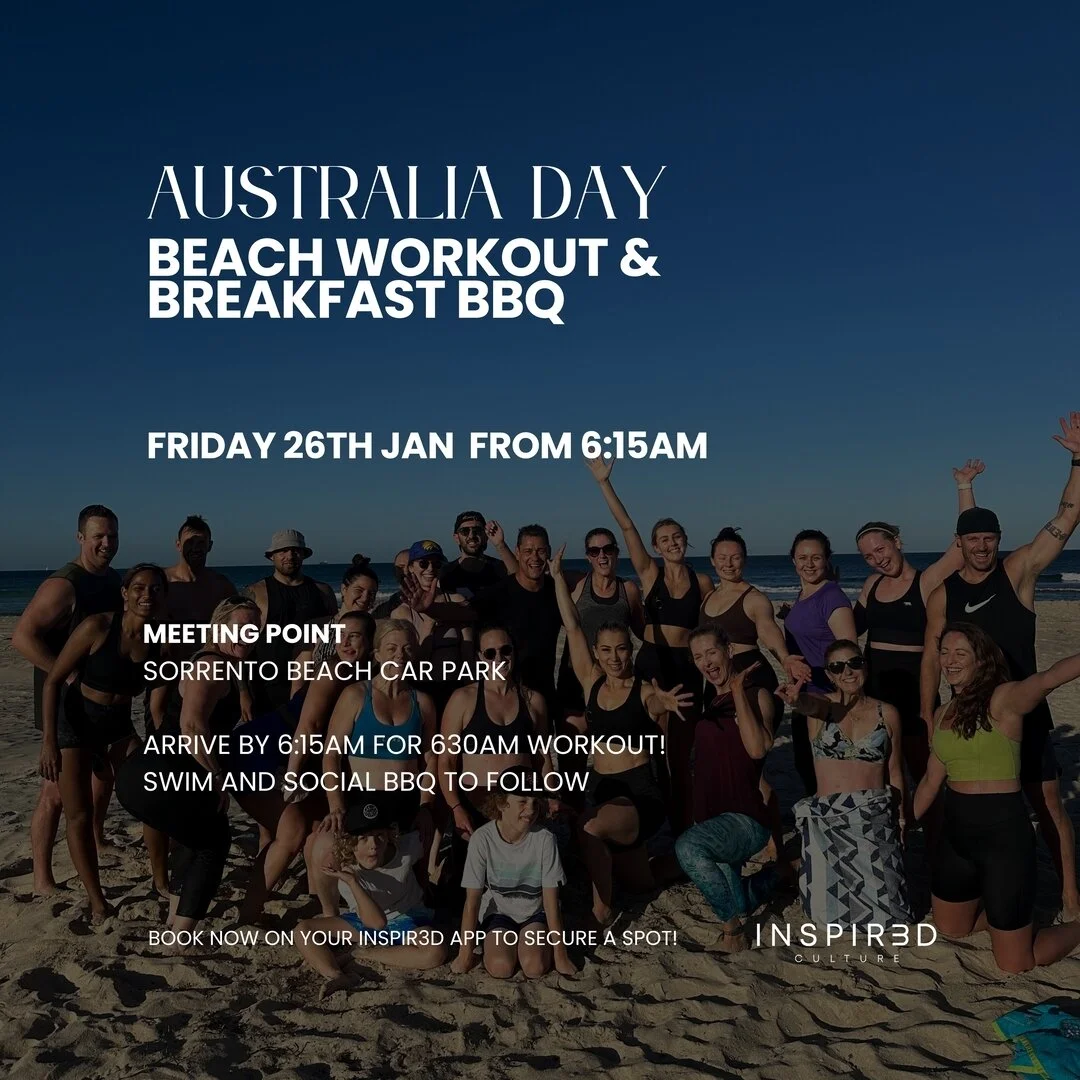 Join Us for a Special AUSTRALIA DAY BEACH WORKOUT at SORRENTO BEACH!⁣
Let's come together for an energetic Australia Day celebration at the beach! It's a fantastic opportunity to kickstart the day with a workout, enjoy the sun, and share some good vi