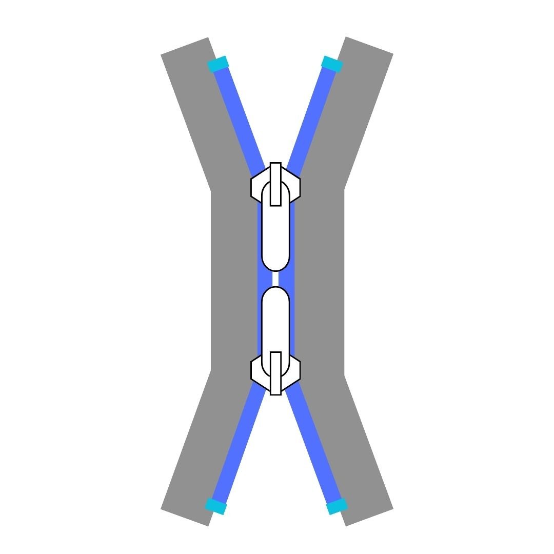 X Shape 2 Way Open End