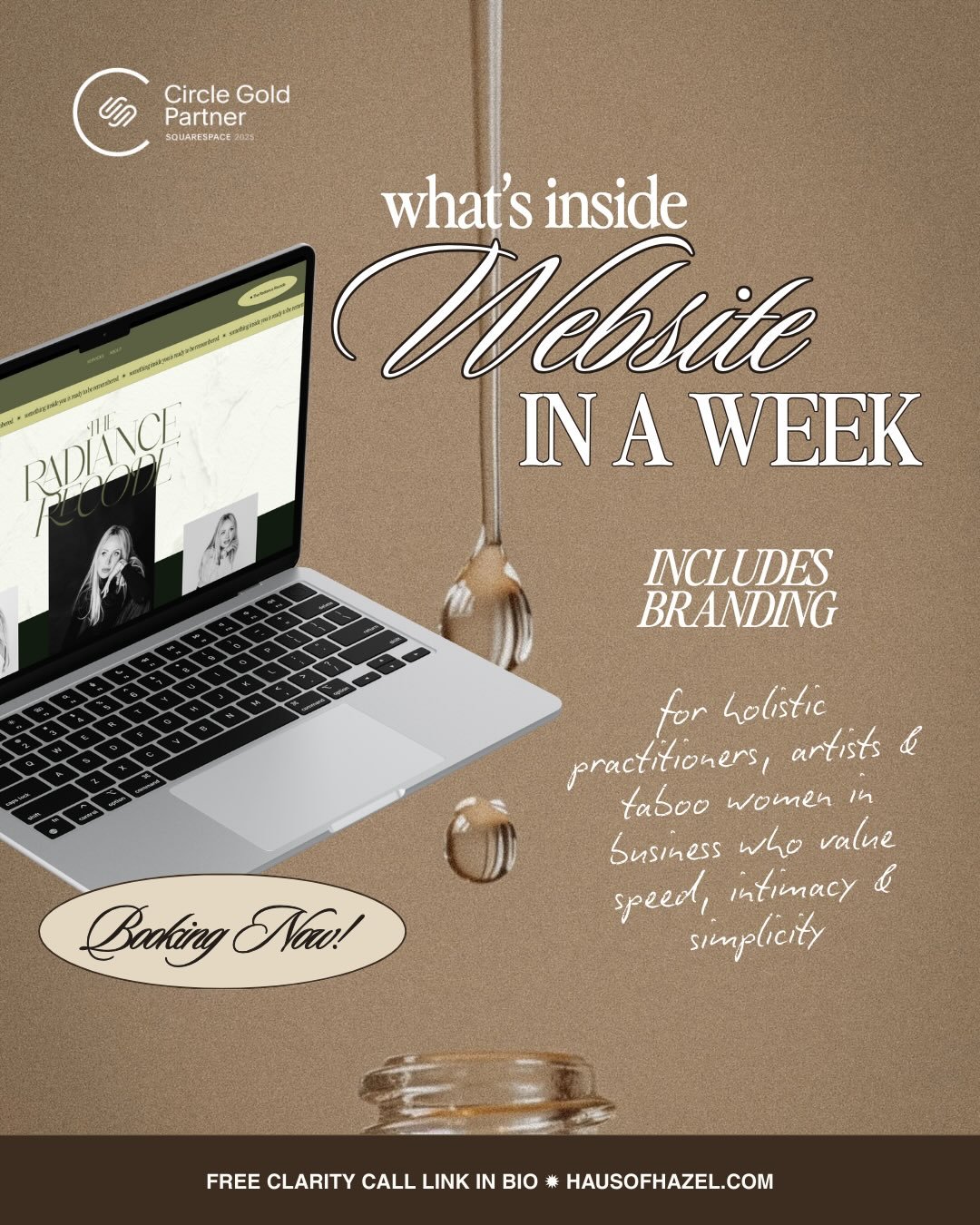 Haus of Hazel (hi, me!) is a website + brand studio that combines healer aesthetic with simple, strategic design for women that are creative, wild, spunky (and a little neuro-spicy) 🌶️🌶️

Navigation so simple, your boomer relative could book with y