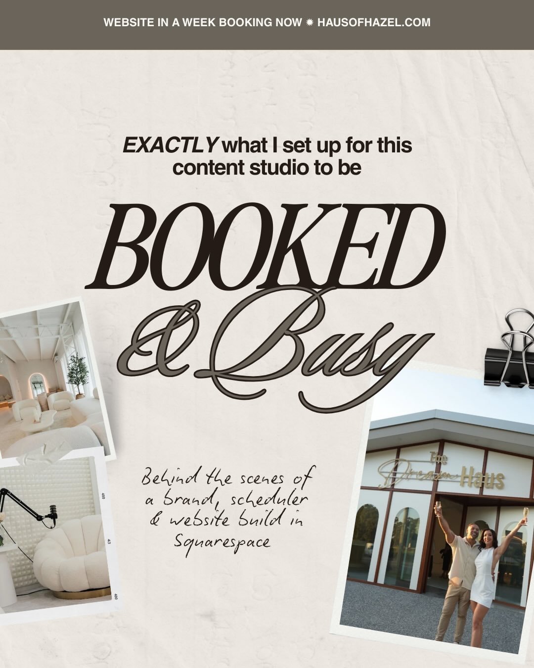 Still can&rsquo;t get over this dream project ☁️🤍

@thedreamhaus_studio is a full-service creative studio on the Gold Coast, founded and built by @thereal_annarose @ryanpetricevich.

The brand vibe? elevated. luxe. breathable. mastery. a creative ca