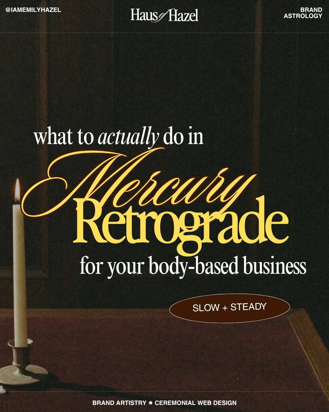your business has an ~ aura ~ and if you notice that things are slowing down, it might be a sign something needs tending to 🐚 

mercury retrograde is not a time to sit back and avoid, in fear of tech glitches or slow sales.

instead, it&rsquo;s an e