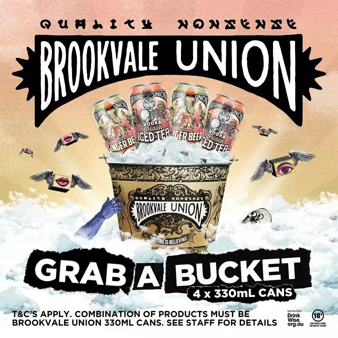 Rainy weather = the perfect time to grab a cold one with mates!&nbsp;

Enjoy Brookvale Union Buckets for $40, the perfect pairing to Saturday night live music and your favourite burgers this weekend!