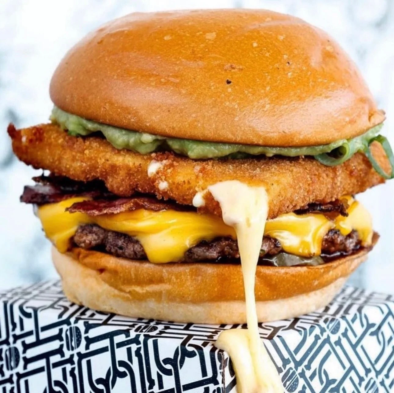 This weeks special! 

SMASHED 
Beef Patty 
American Cheese 
Streaky Bacon 
Mozzarella Patty 
Smashed Avo 
BBQ 
Pickles 
$20 

Available all this week @barlucasydney