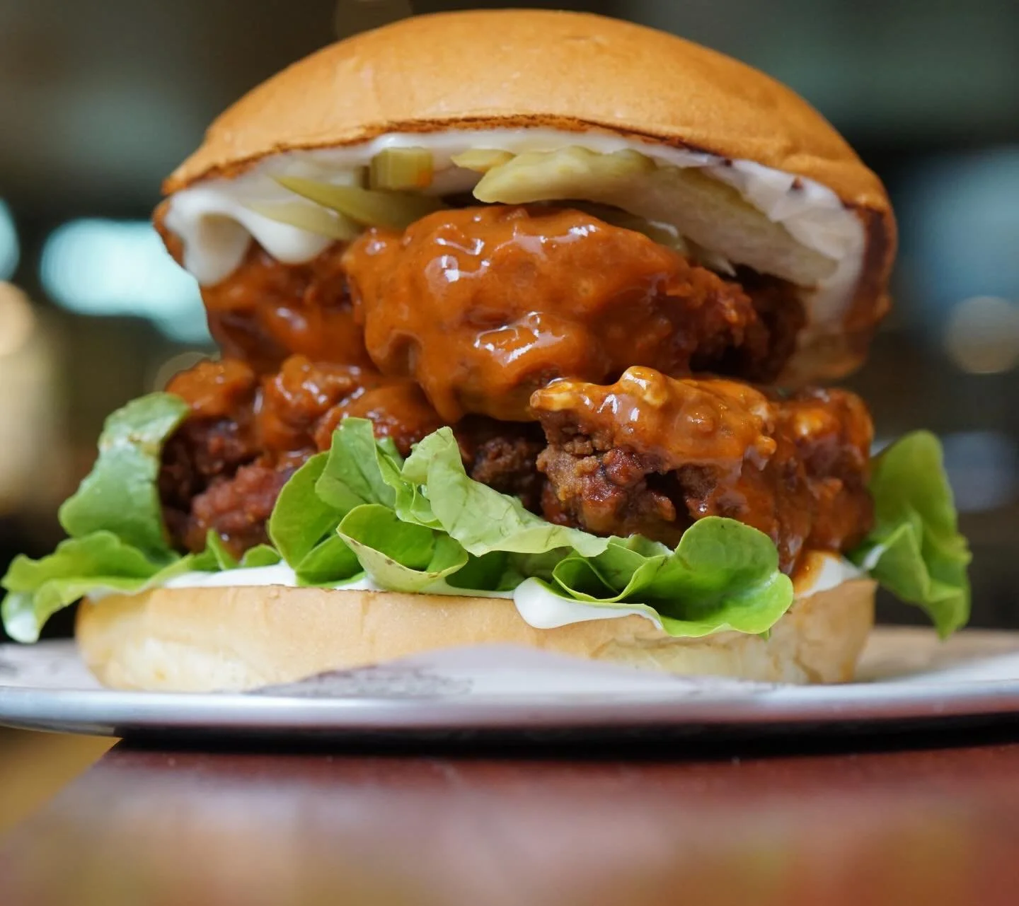 This weeks special! 

Buffalo Blue

Southern Fried Chicken 
Buffalo Sauce 
Blue Cheese Aioli 
Lettuce 
Pickled Celery 
Milk Bun 
$18 

Available all week at @barlucasydney