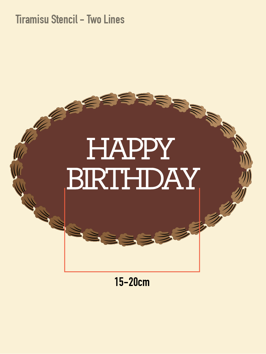 Tiramisu Stencil - Block Style