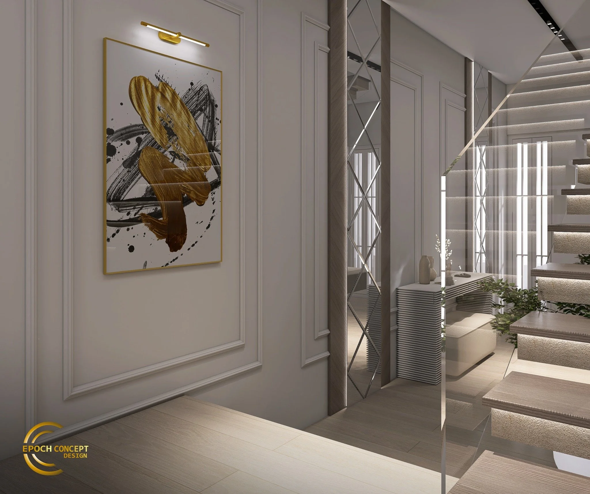 Pentru noi, holul de intrare nu e doar un spațiu de trecere, ci o introducere &icirc;n povestea locuinței tale.

&Icirc;n acest proiect, am transformat intrarea &icirc;ntr-o extensie firească a designului interior: texturi sofisticate, lumină arhitec