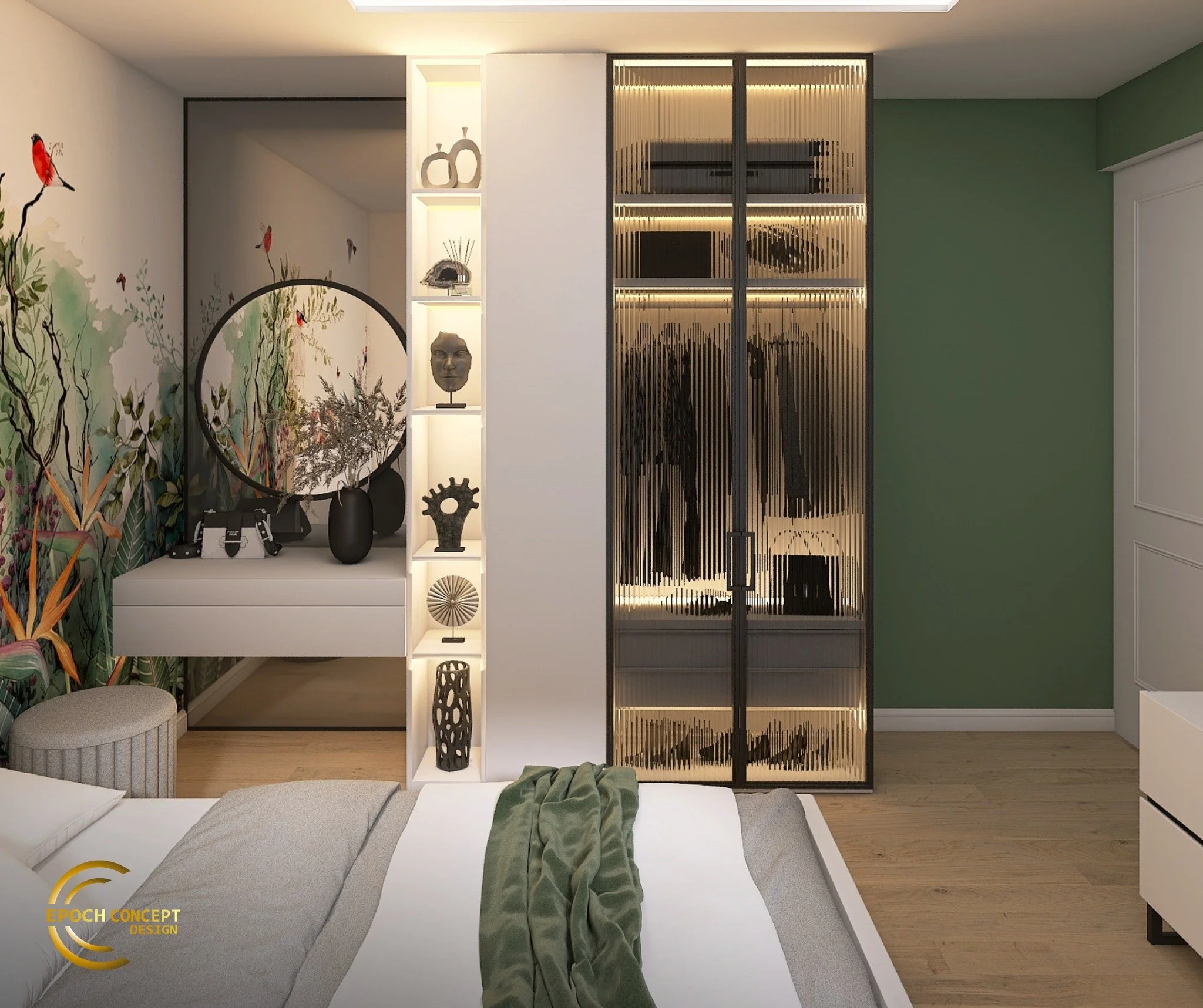 O cameră g&acirc;ndită special pentru o adolescentă care &icirc;și dorește mai mult dec&acirc;t un spațiu frumos - &icirc;și dorește un colț doar al ei, &icirc;n care să viseze, să creeze și să se simtă &icirc;n siguranță. 

Tapetul transformă pereți