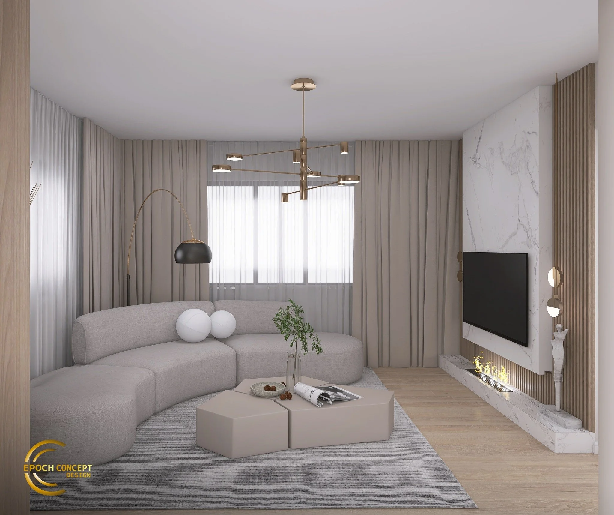 Un living echilibrat &icirc;nseamnă proporții corecte, materiale alese atent și un concept coerent. &Icirc;n acest proiect am construit o amenajare modernă, &icirc;n tonuri neutre, unde confortul și funcționalitatea merg m&acirc;nă &icirc;n m&acirc;n