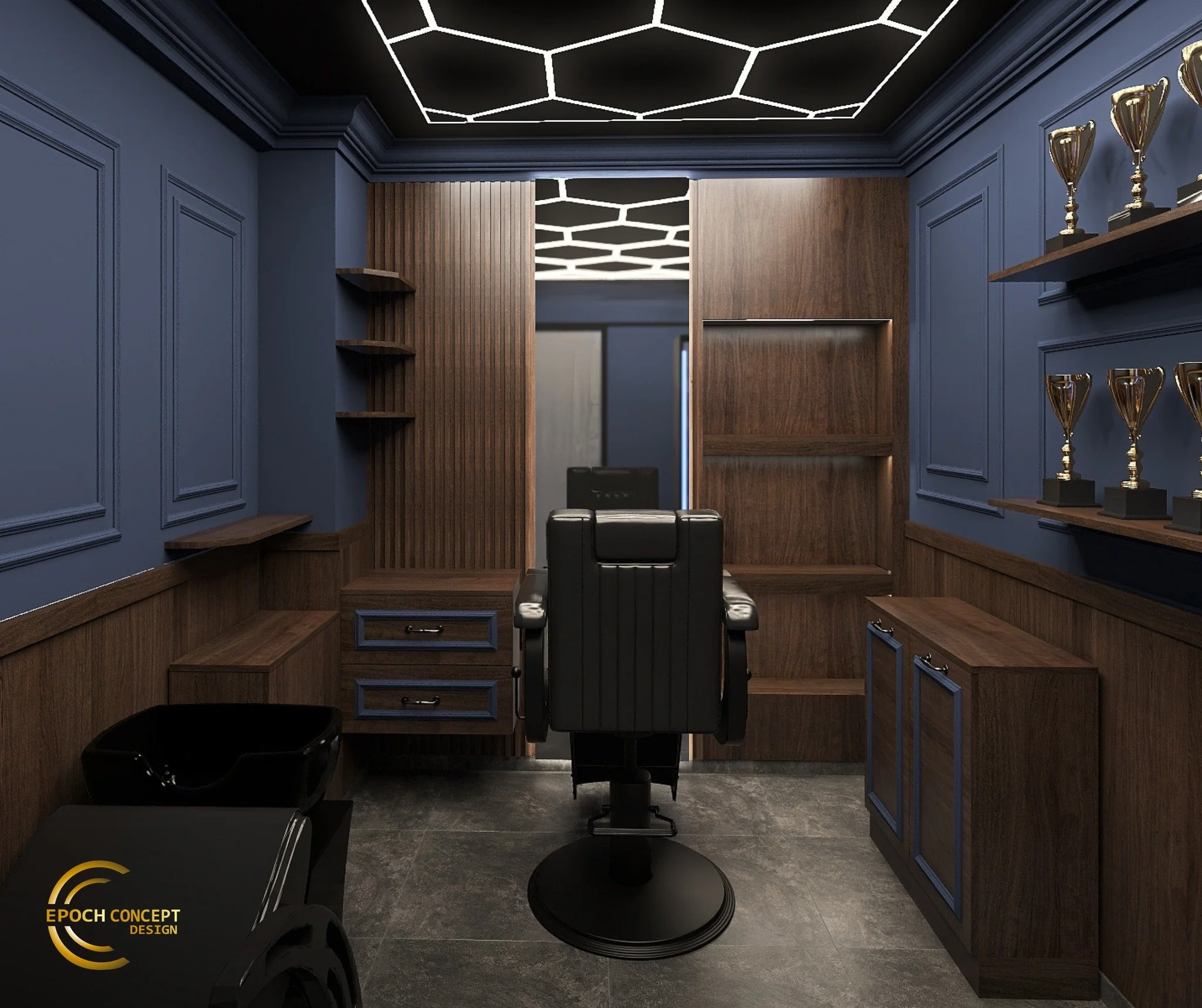 Un barber shop nu este doar un spațiu de lucru. Este o experiență.

Atmosfera, materialele, iluminatul și proporțiile contribuie la modul &icirc;n care clientul se simte din momentul &icirc;n care intră. Tonurile &icirc;nchise, lemnul natural și lini