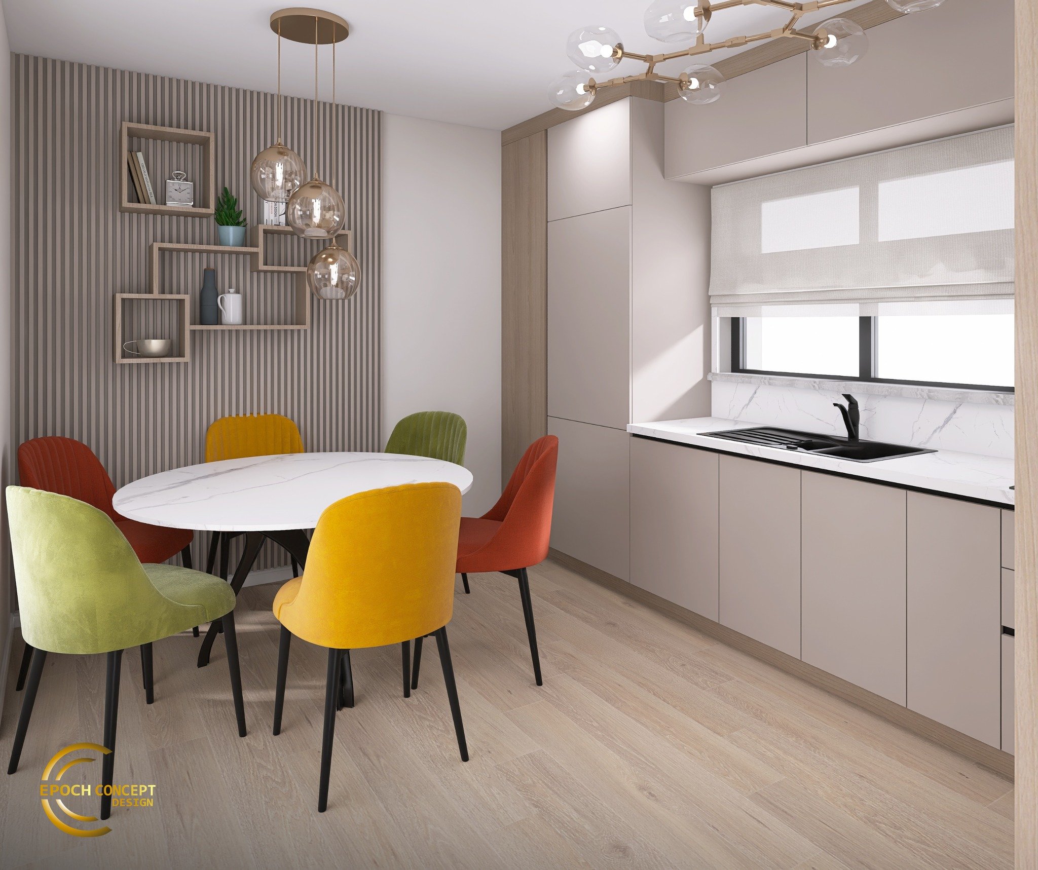 O bucătărie bine organizată &icirc;ți schimbă complet ritmul zilei.

C&acirc;nd depozitarea este integrată corect, traseele sunt fluide, iar fiecare zonă are un rol clar definit. &Icirc;n această amenajare, layout-ul &icirc;n formă de L optimizează s