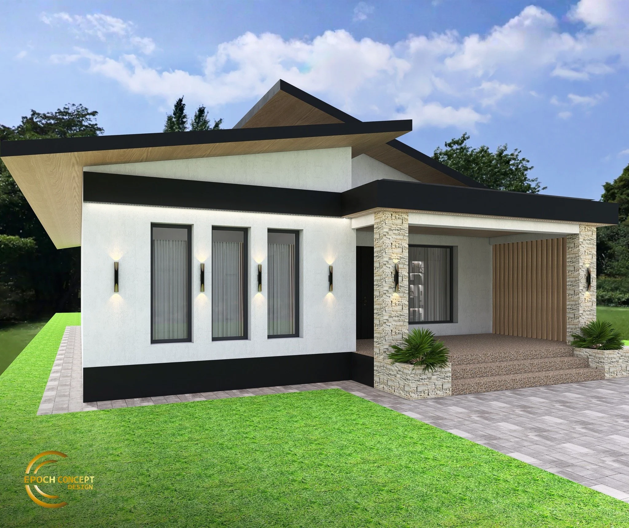 Această fațadă a fost g&acirc;ndită pentru o casă cu personalitate: echilibru &icirc;ntre volume, texturi naturale, iluminat arhitectural și accente moderne.

Dacă visezi la o locuință care să te reprezinte de la prima privire, spune-ne povestea ta ș