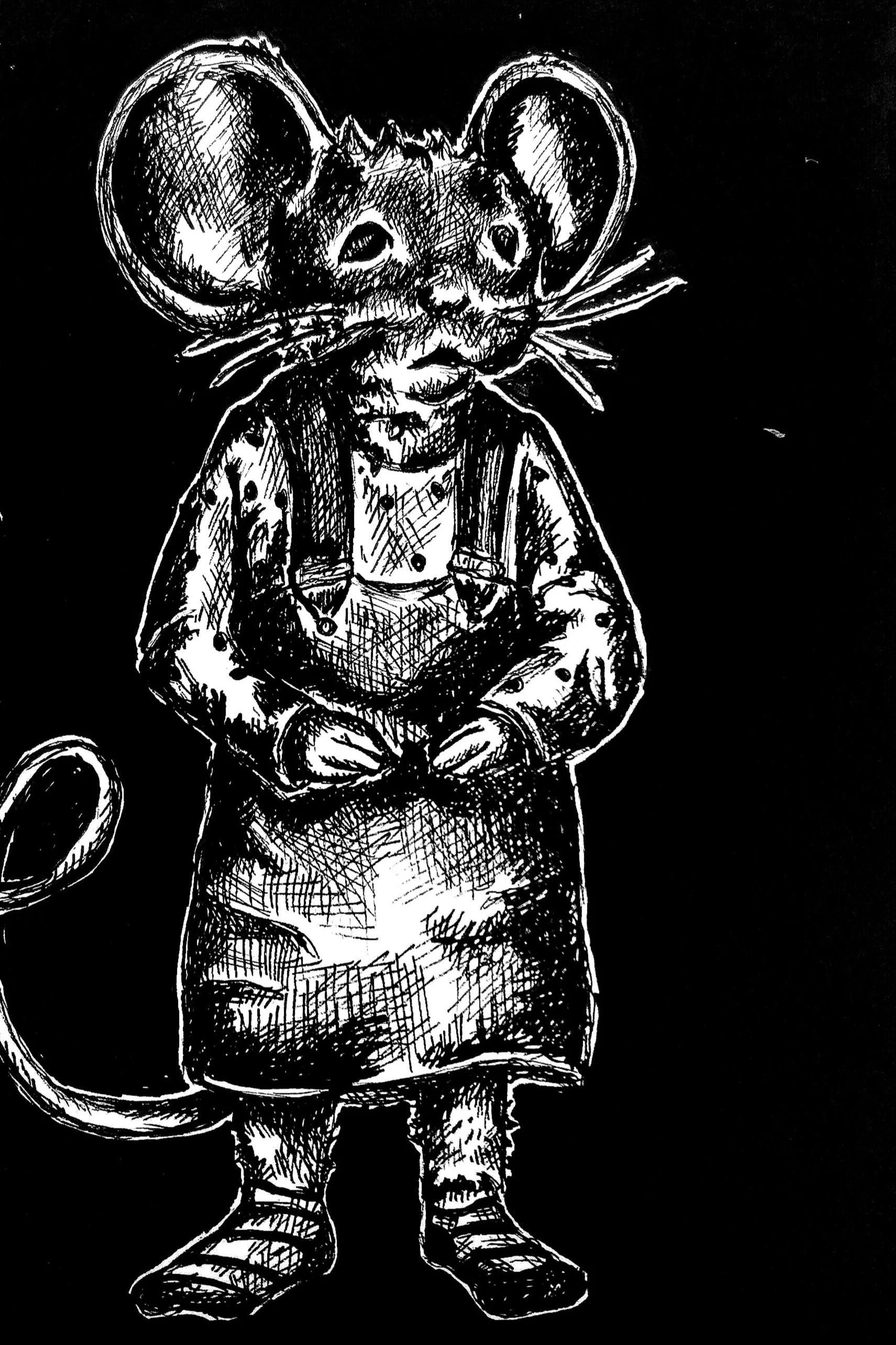 Mouse's little sister, Ink on paper, 21x30 cm, 2023