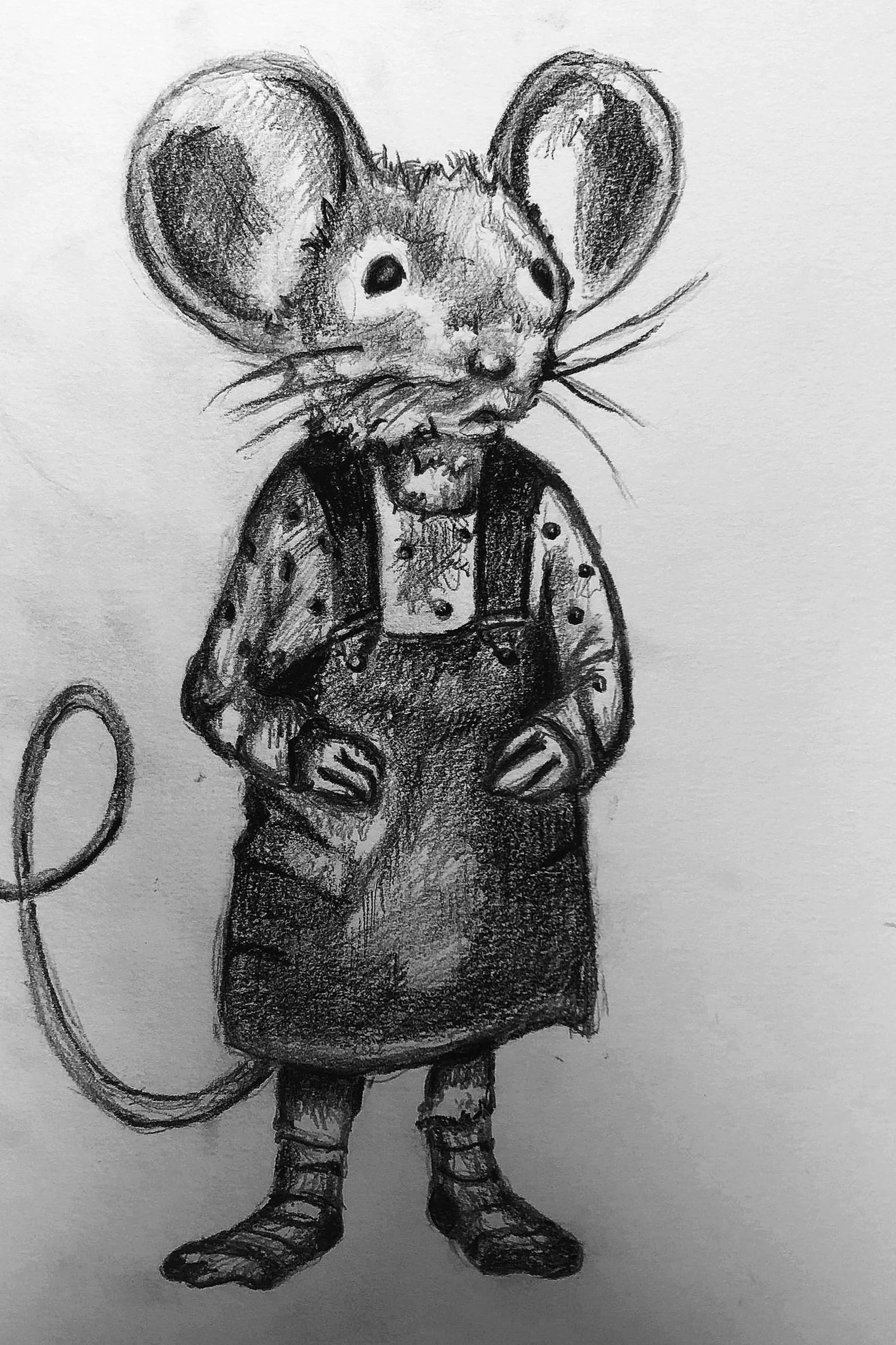 Real Mouse sketch, pencil on paper, 21x30 cm, 2023