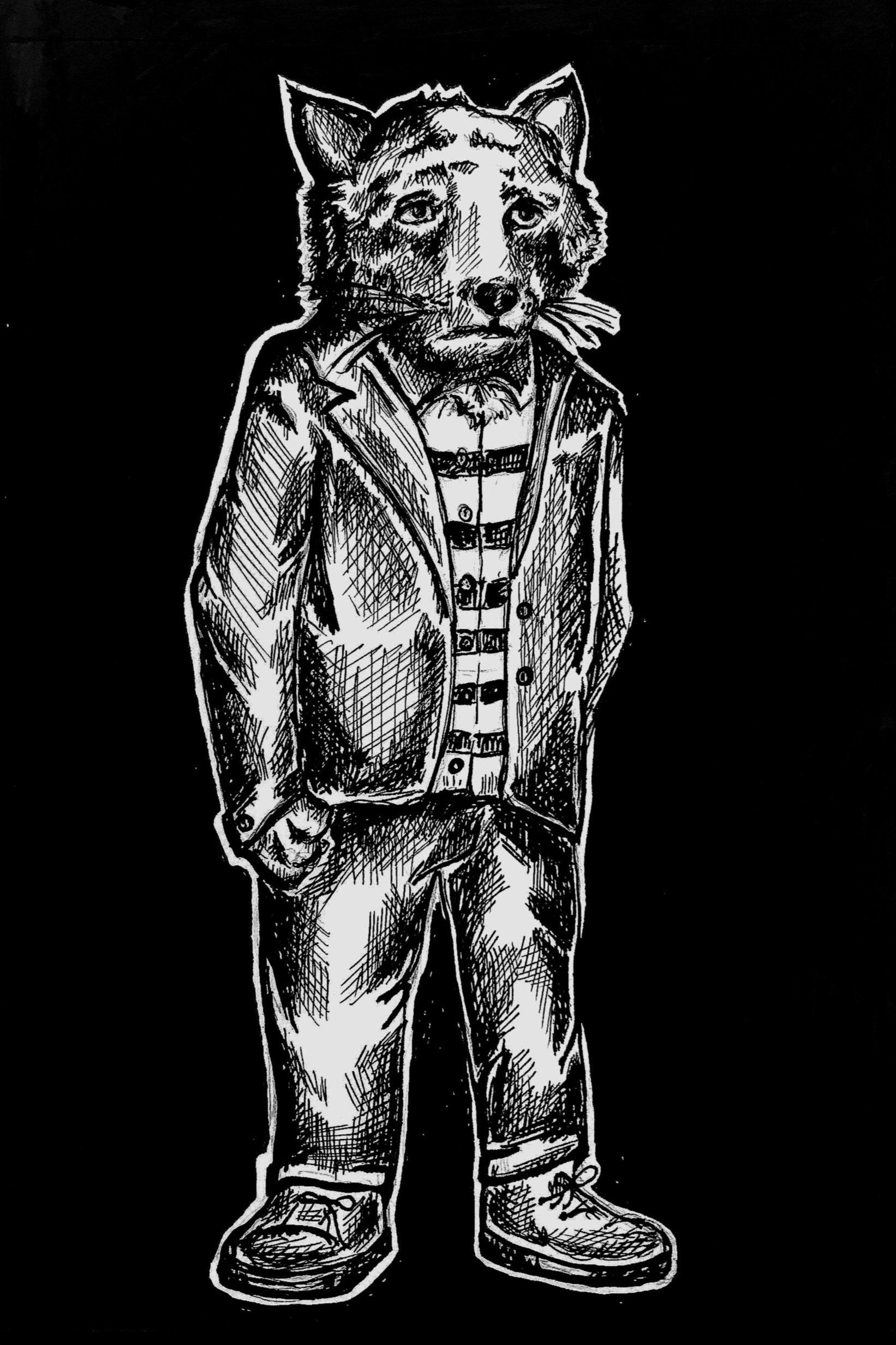 Beartiger, Ink on paper, 21x30 cm, 2023