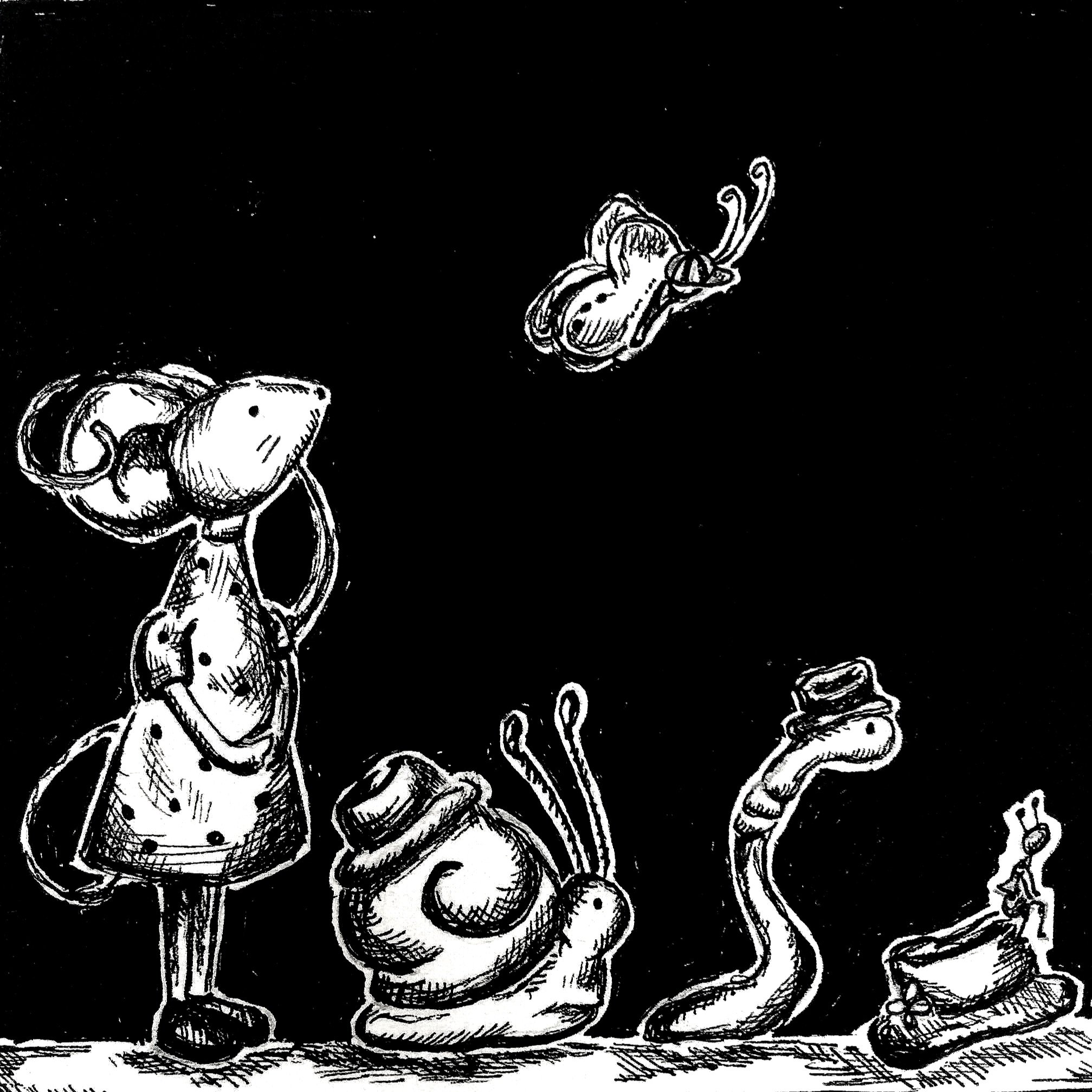 New Trend, Ink on paper, 15x21 cm, 2022. 