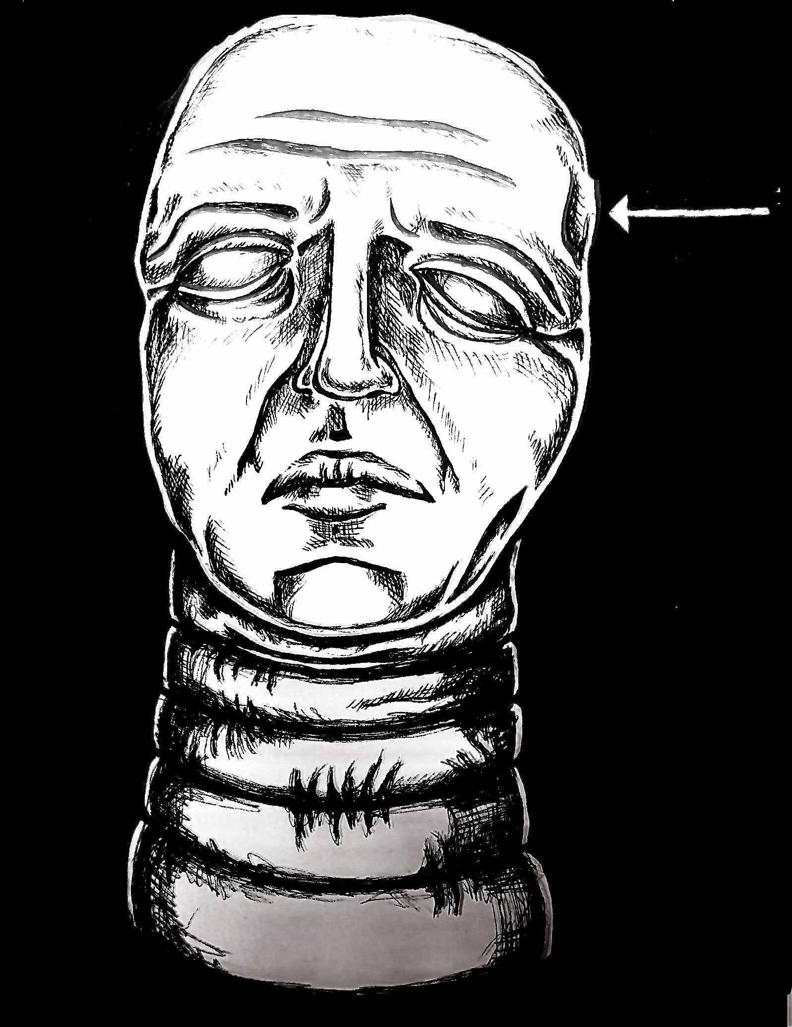 Pinhead No. 1, Ink on paper, 21x30 cm, 2020