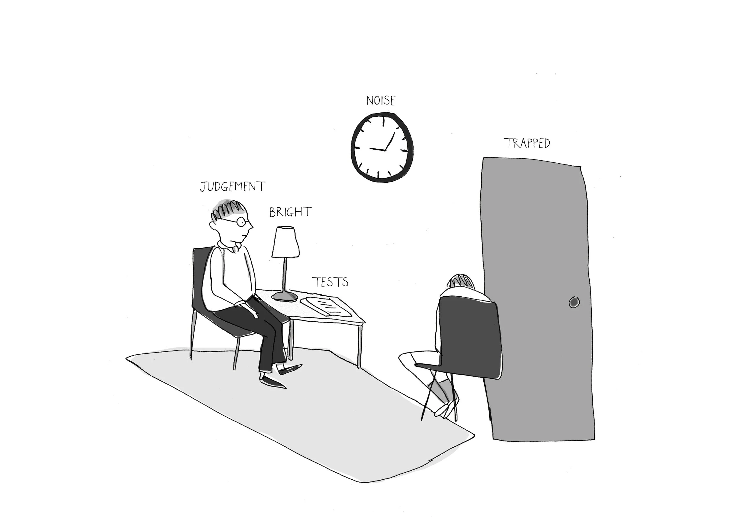 Scared client in therapy