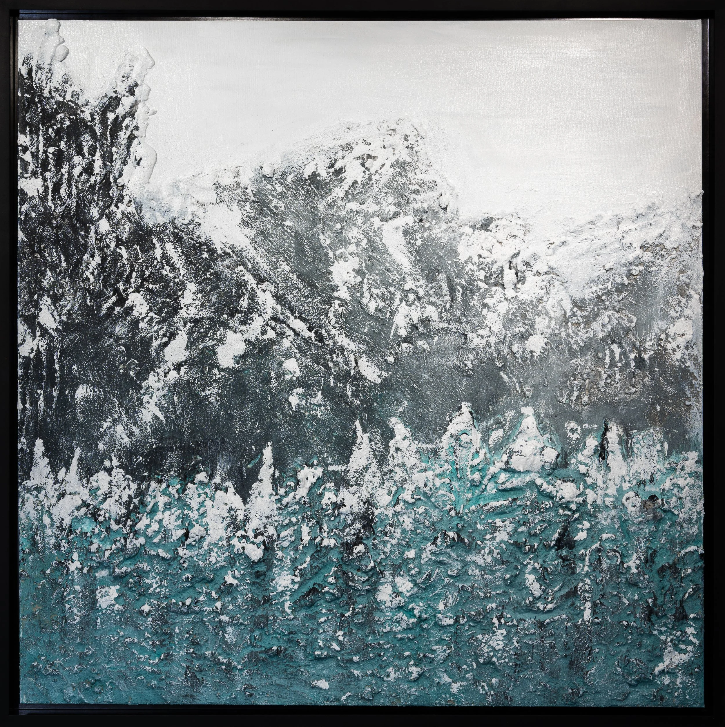 2023, Lost, Acrylique et sable sur toile 100 x 100 cm