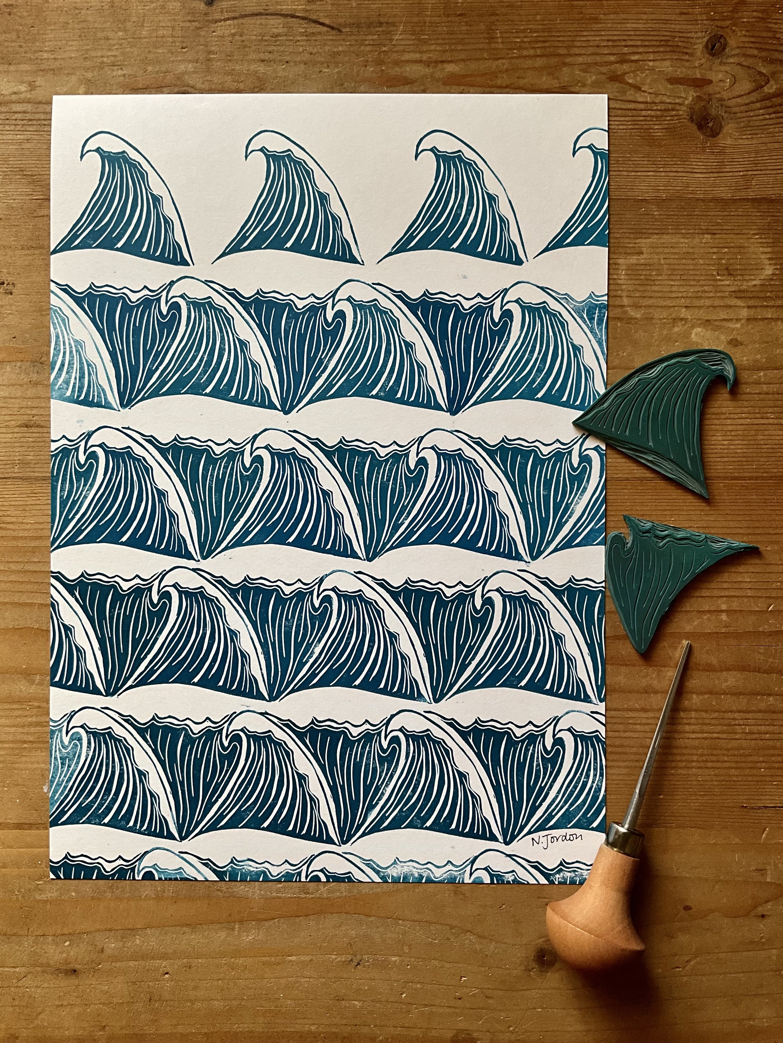 Waves print, A4