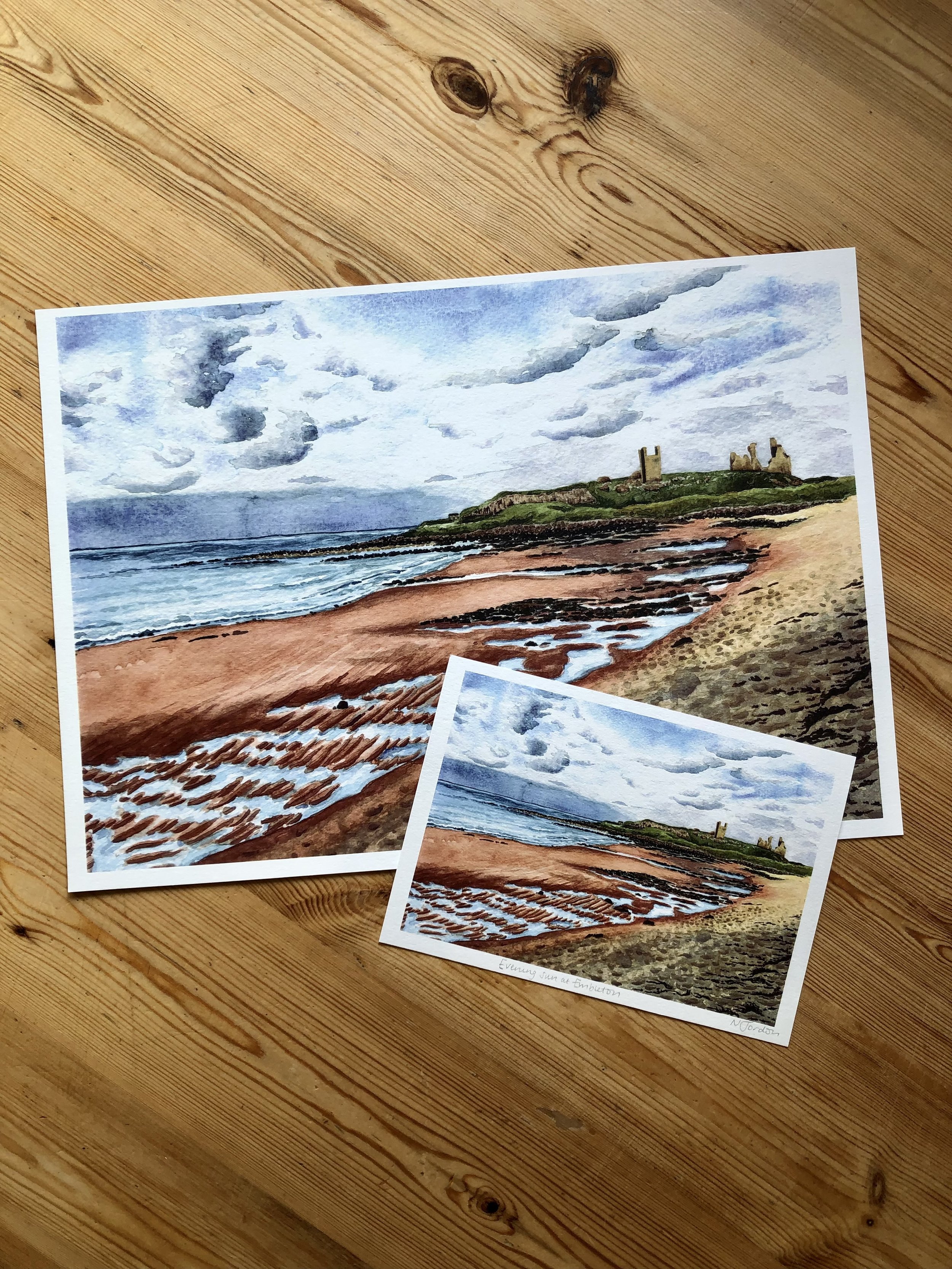 A5 and A3 prints of ‘Evening sun at Embleton’