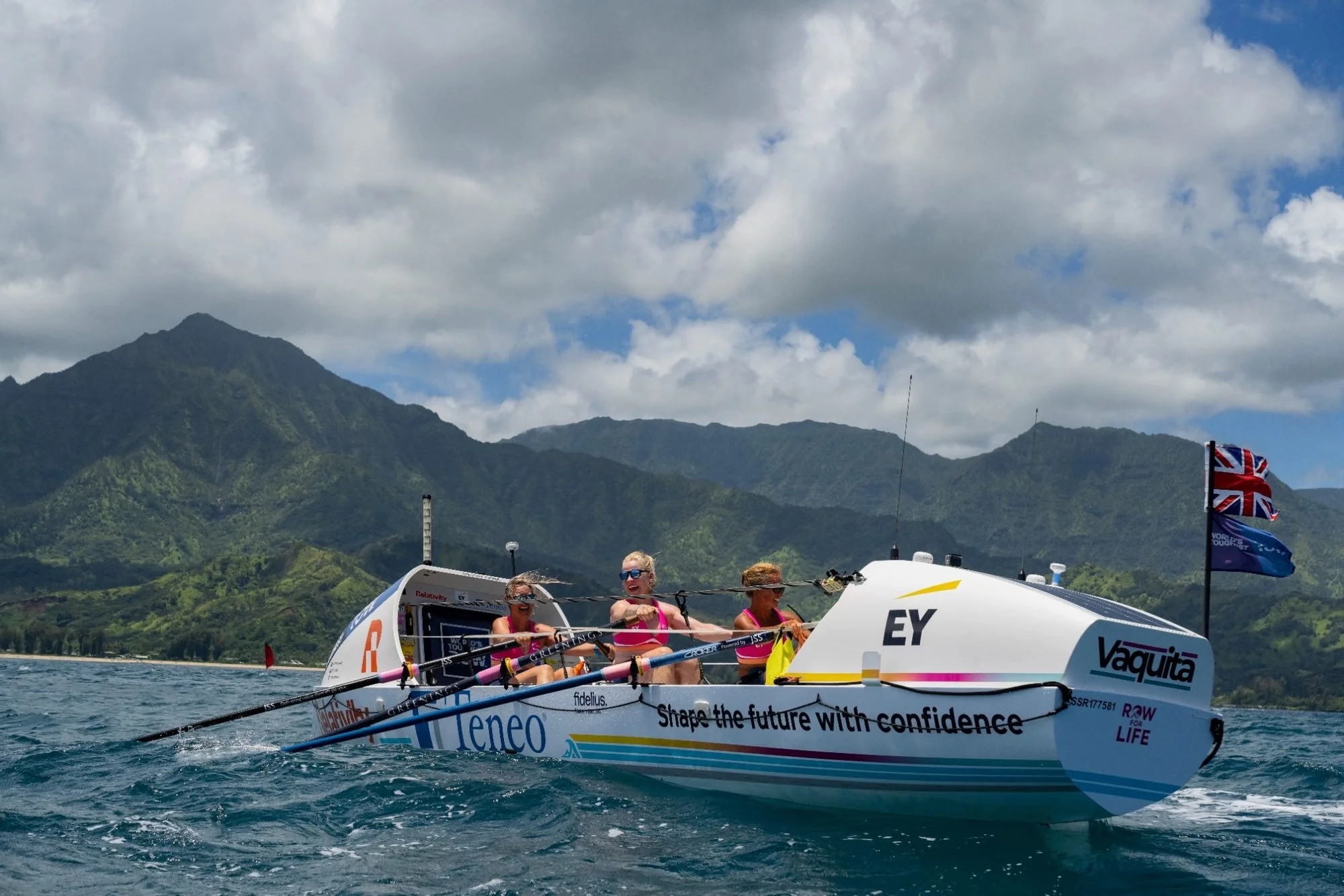 Felicity Ashley aboard the Row For Life boat during the World's Toughest Row Pacific 2026.
