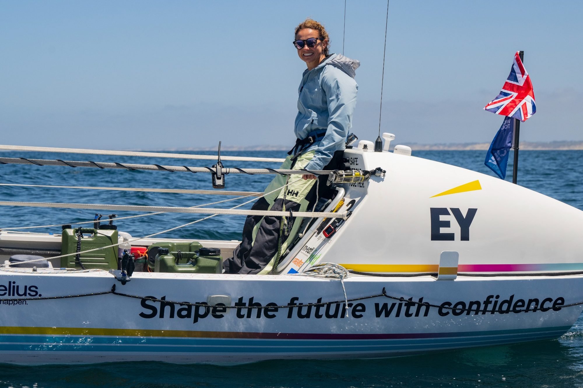 Felicity Ashley aboard the Row For Life boat during the World's Toughest Row Pacific 2026.