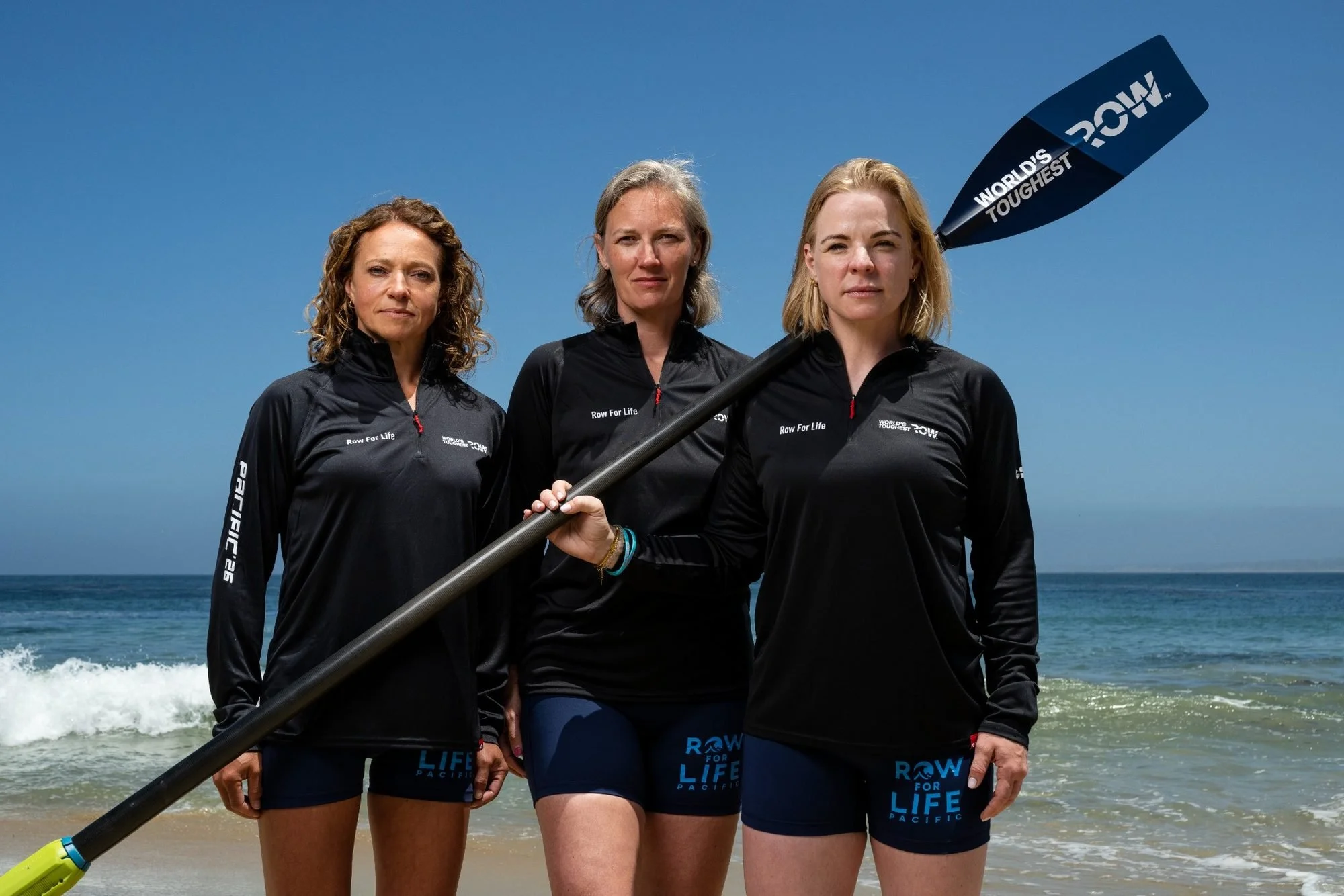 Felicity Ashley and the Row For Life crew preparing to row 2,800 miles across the Pacific Ocean from California to Hawaii.