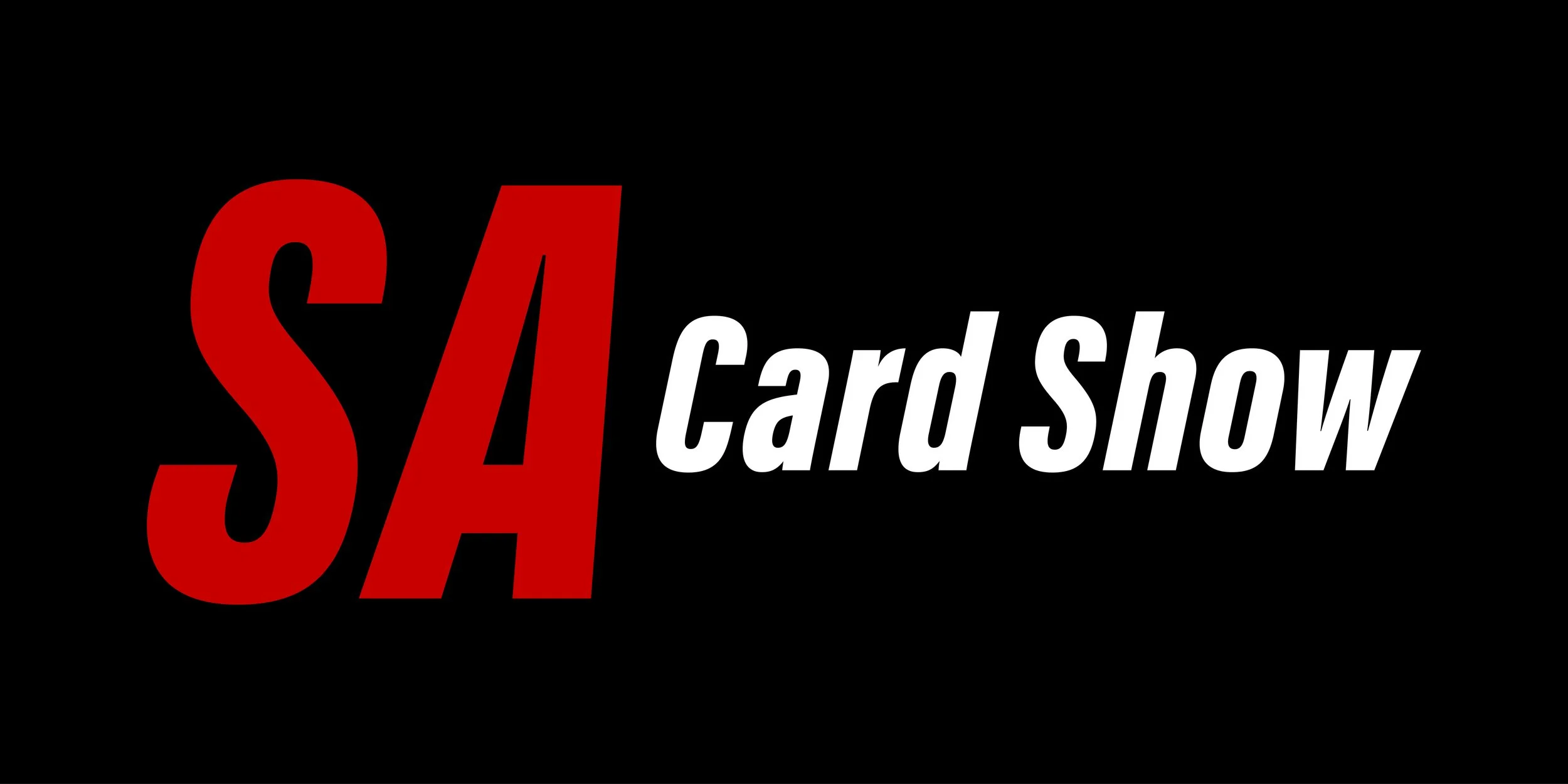 Black background with large red 'SA' and smaller white text 'Card Show' to the right.