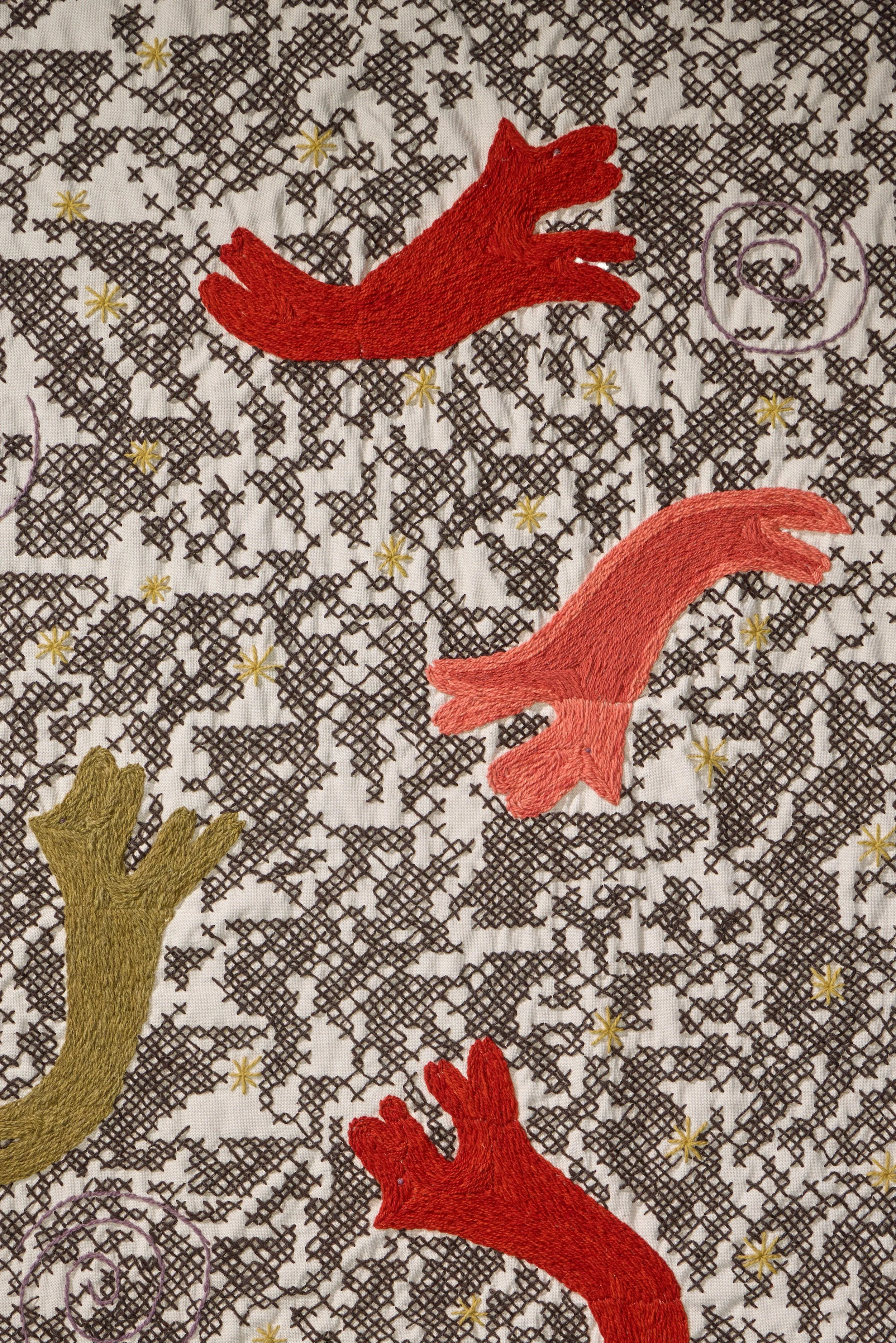 ALCUNI CANI VOLANO arazzo in cotone 260x175 cm DETTAGLIO