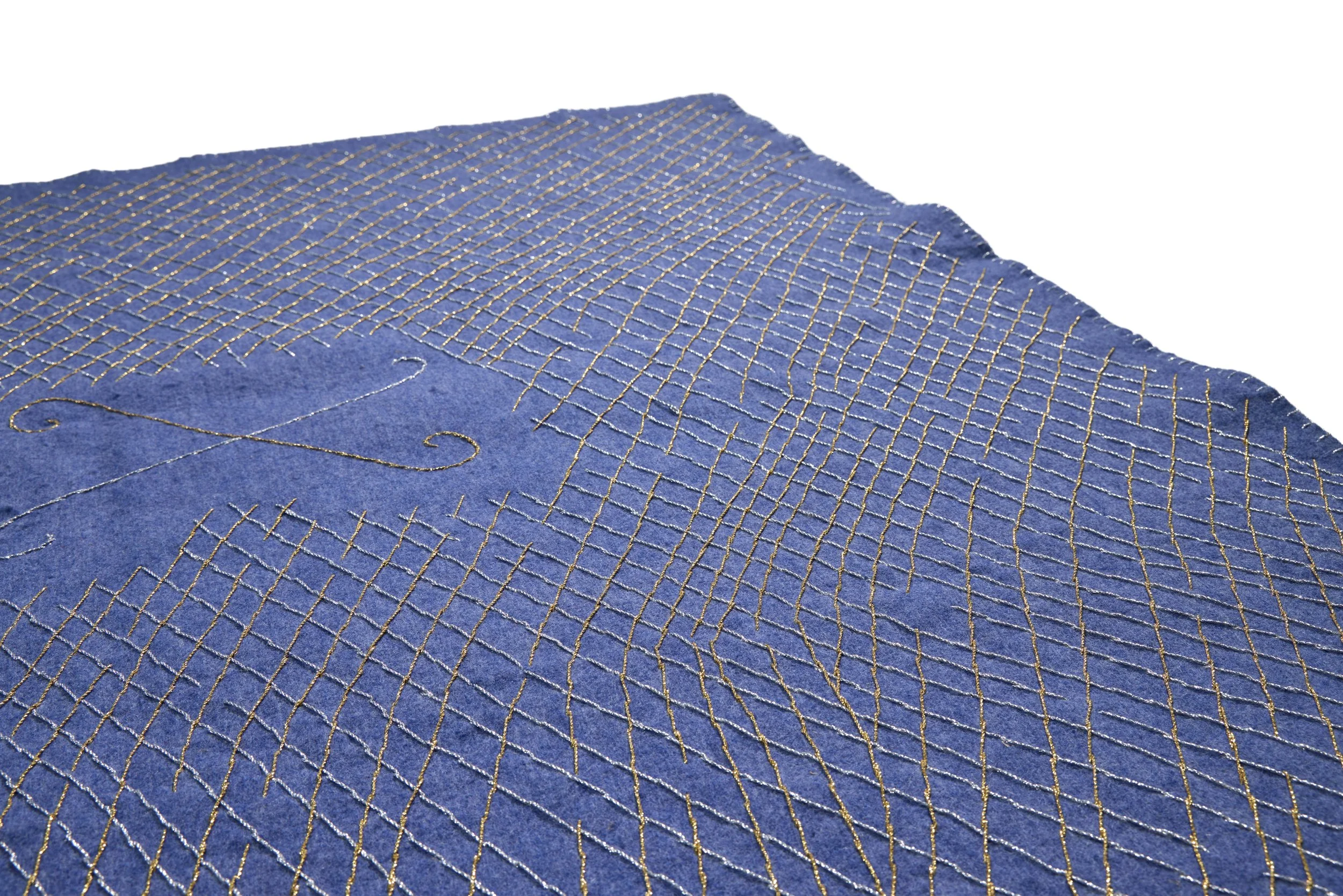 CA' CAPPELLO in feltro con filo argento e oro 150x200 cm DETTAGLIO