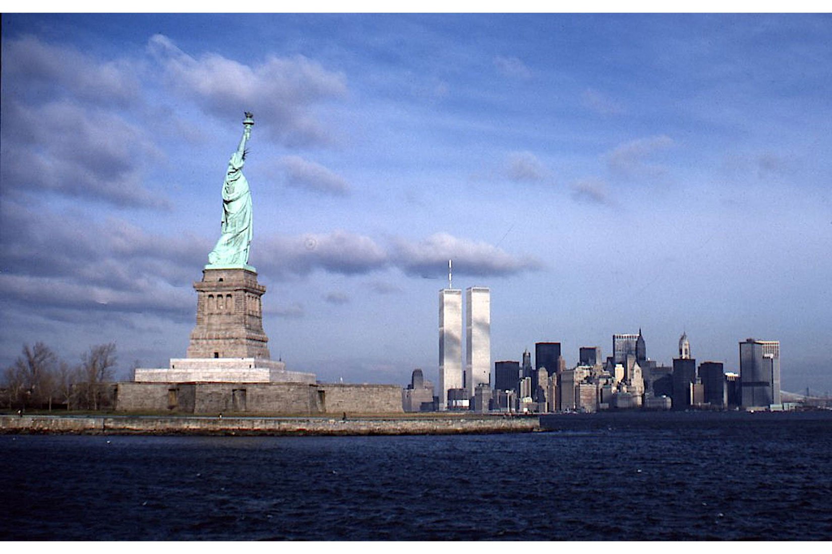 Twin Towers and Statue of Liberty