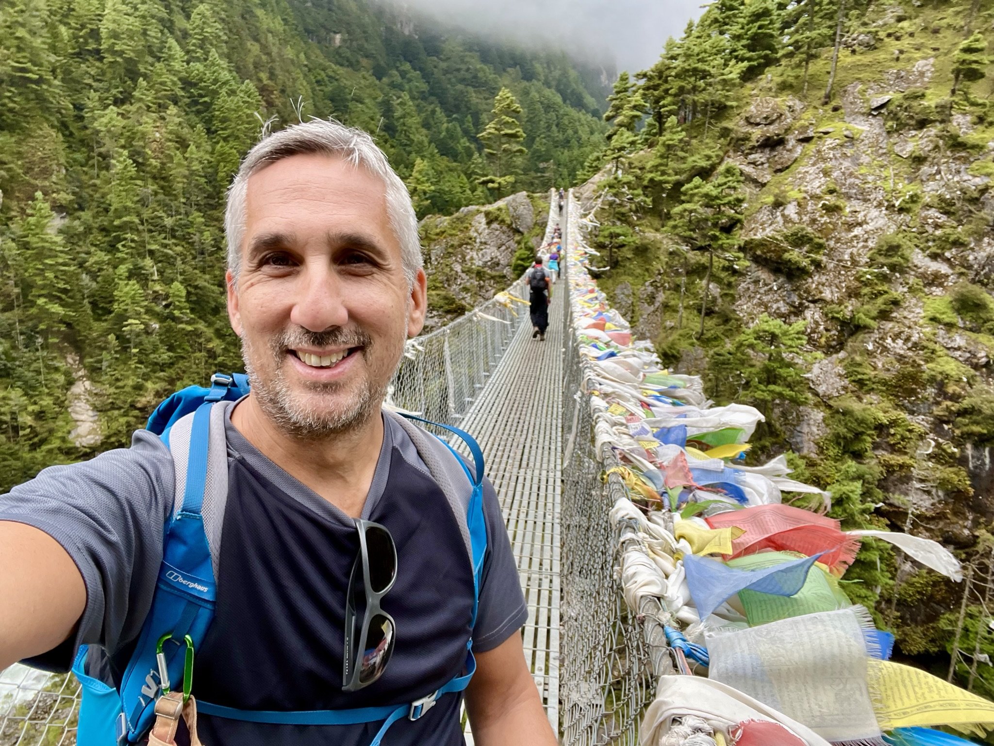 Crossing the Hilary Suspension Bridge