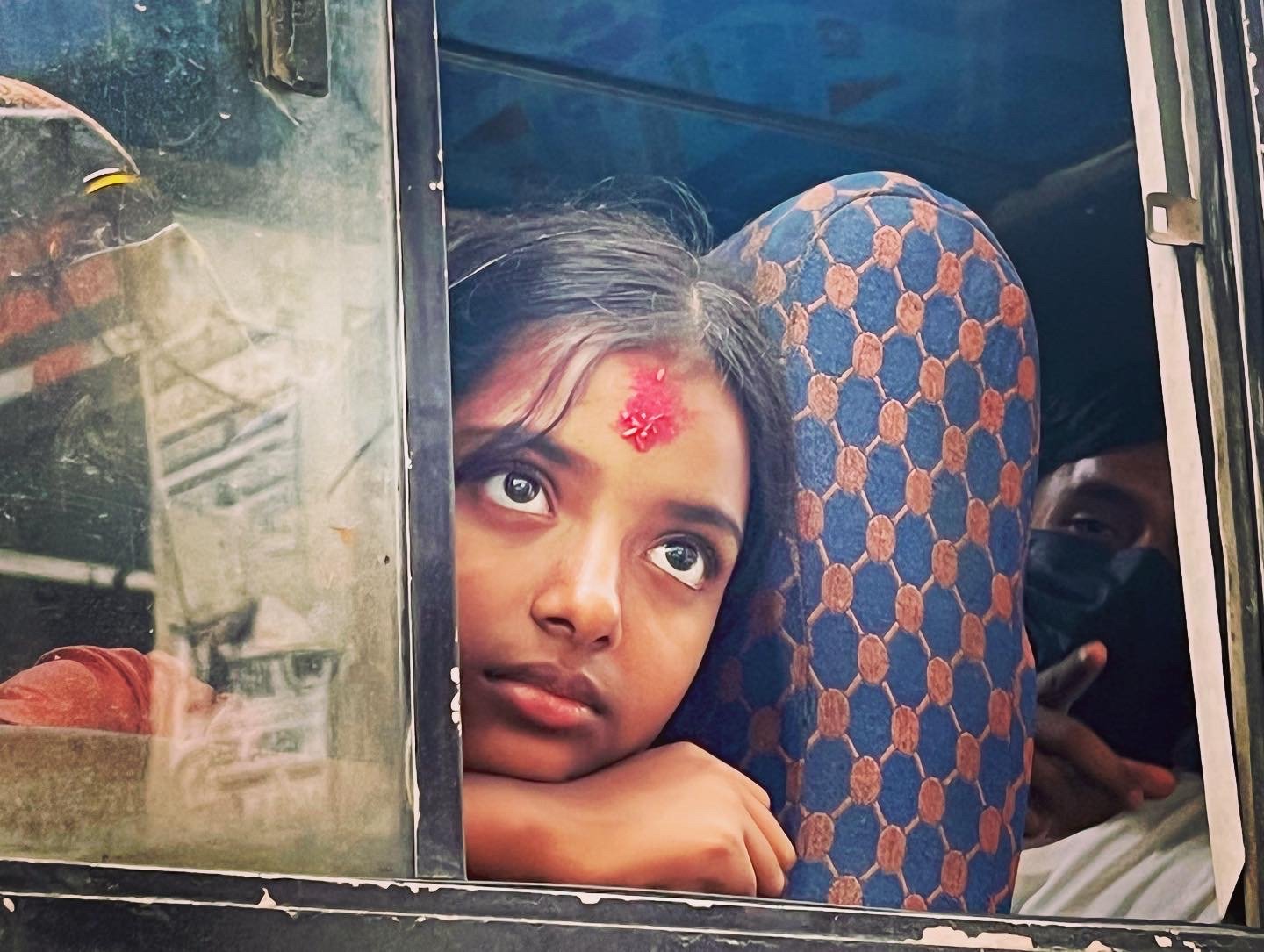 Girl on a bus, Kathmandu